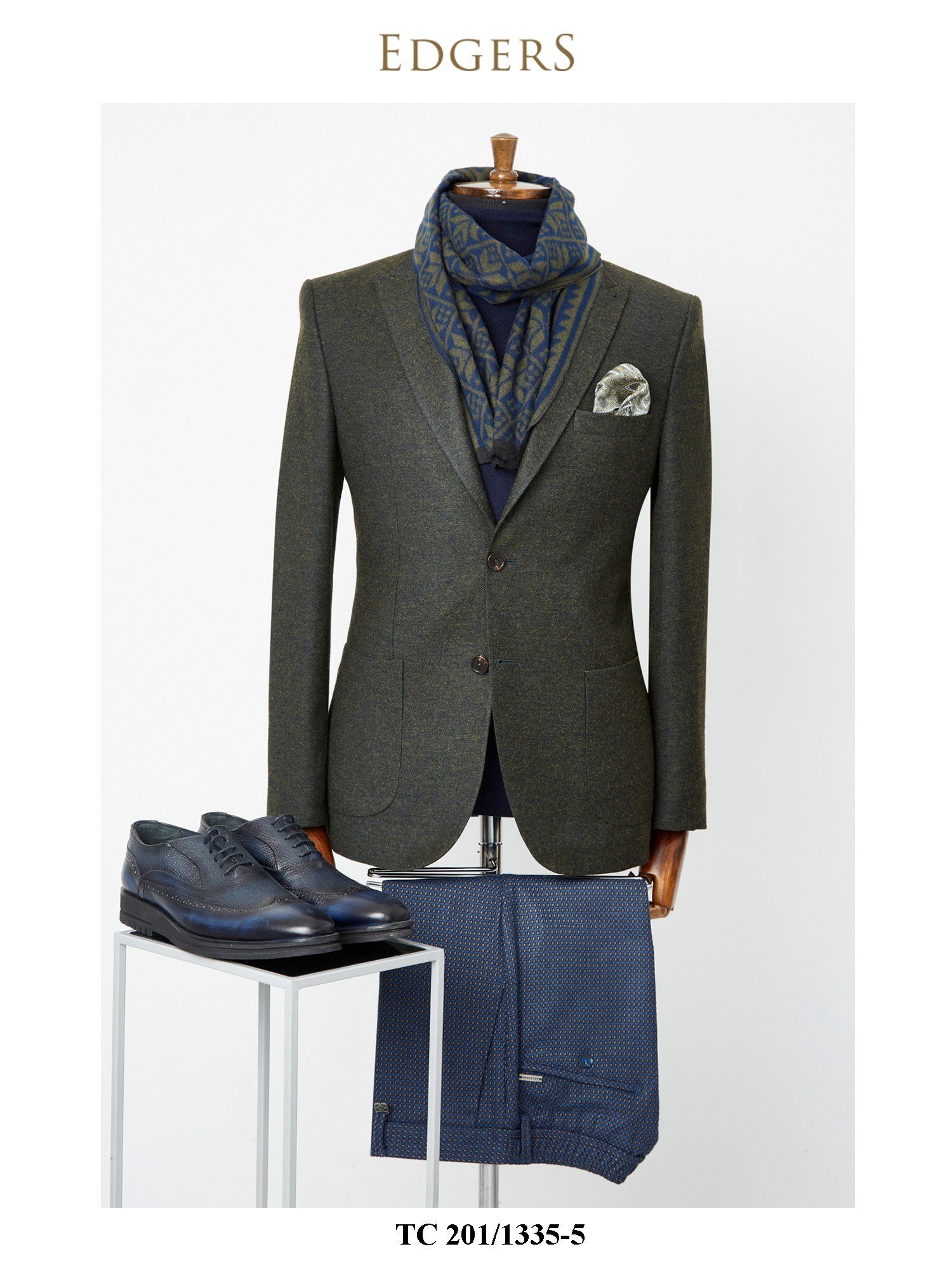 Wool Blended Double Breasted Slim Fit Anthracite Jacket Wholesale