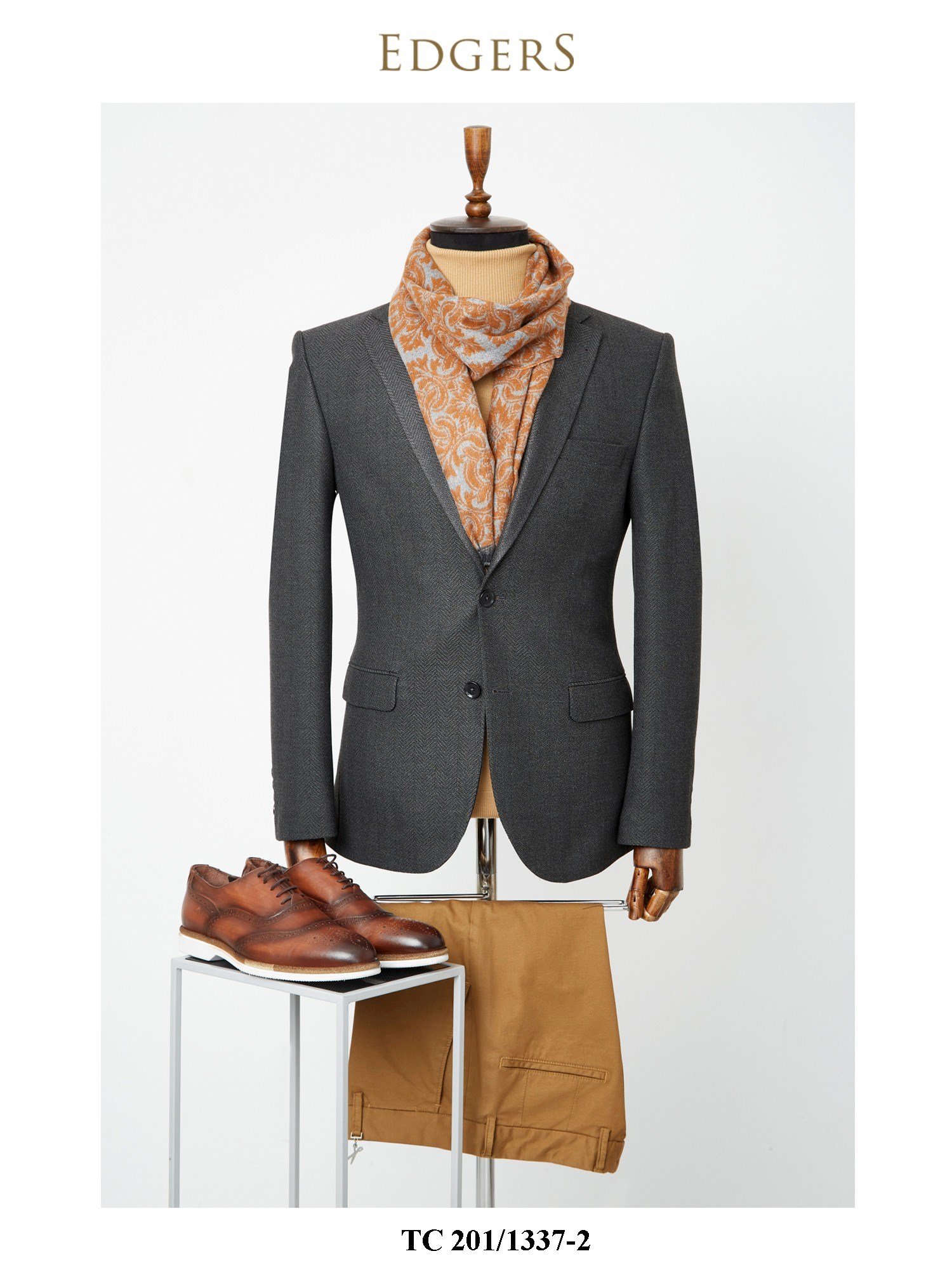 Dark Grey Double Breasted Slim Fit Jacket Wholesale