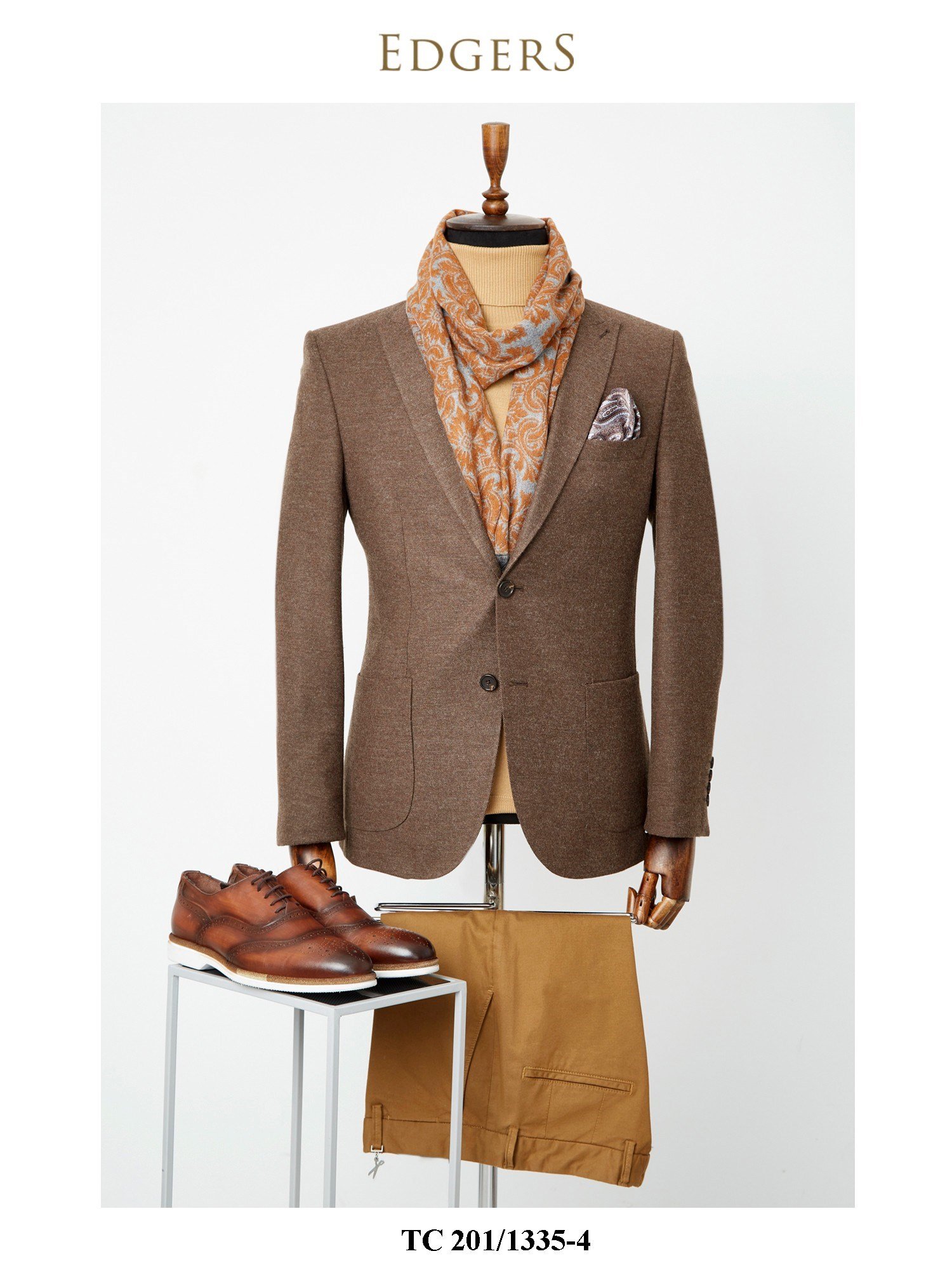 Wool Blended Single Breasted Slim Fit Light Brown Jacket Wholesale