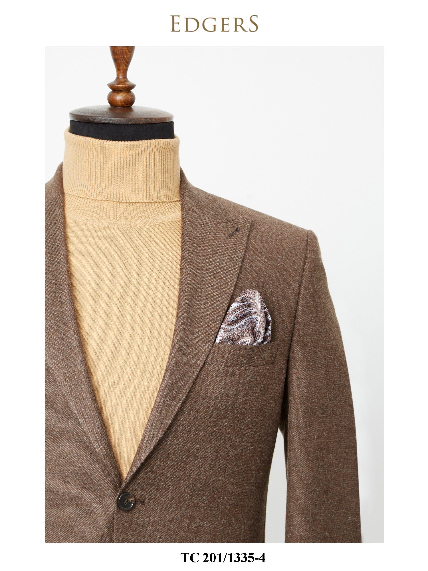 Wool Blended Single Breasted Slim Fit Light Brown Jacket Wholesale