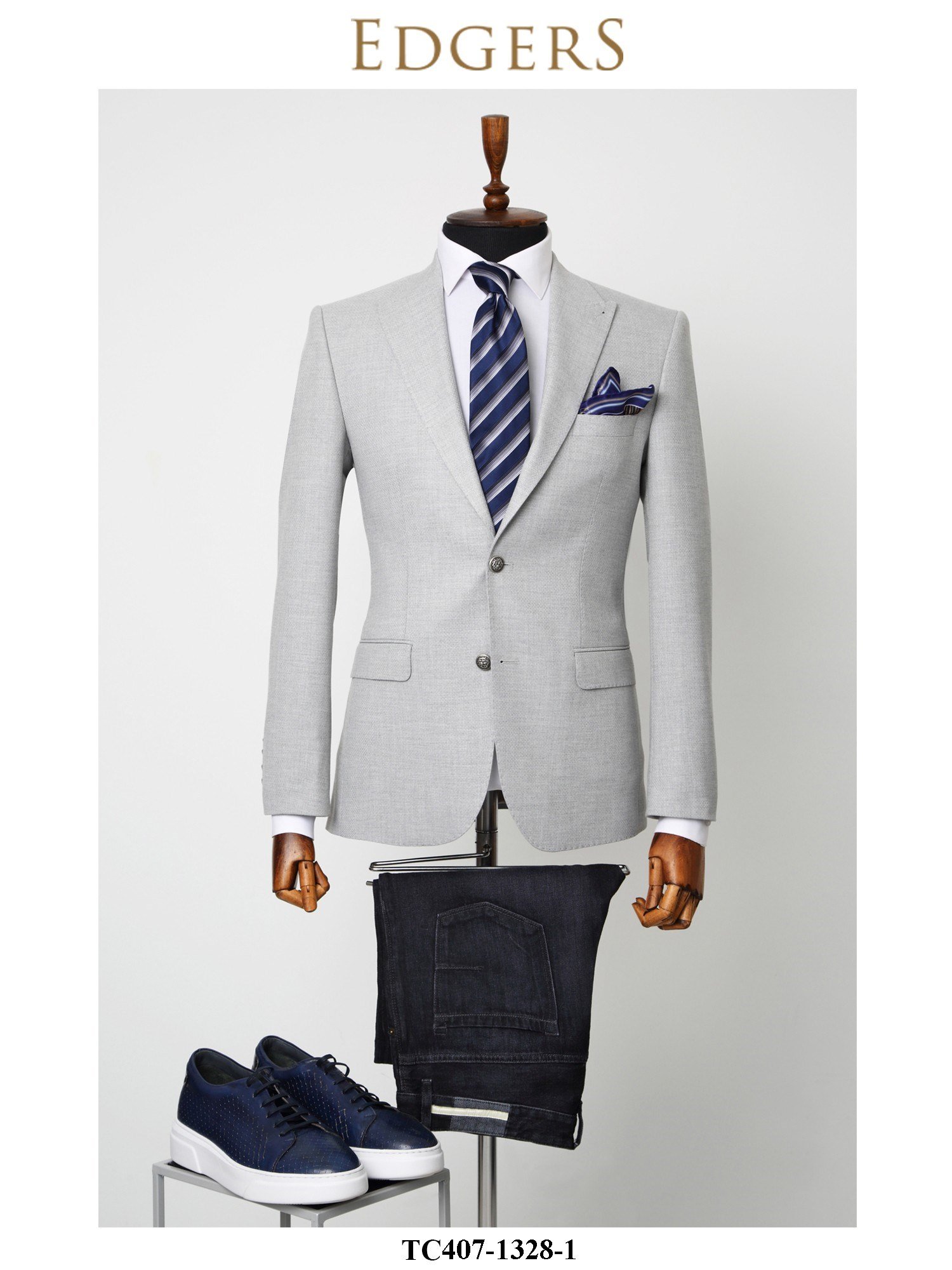 Light-Gray Slim Fit Two-Button Jacket Wholesale