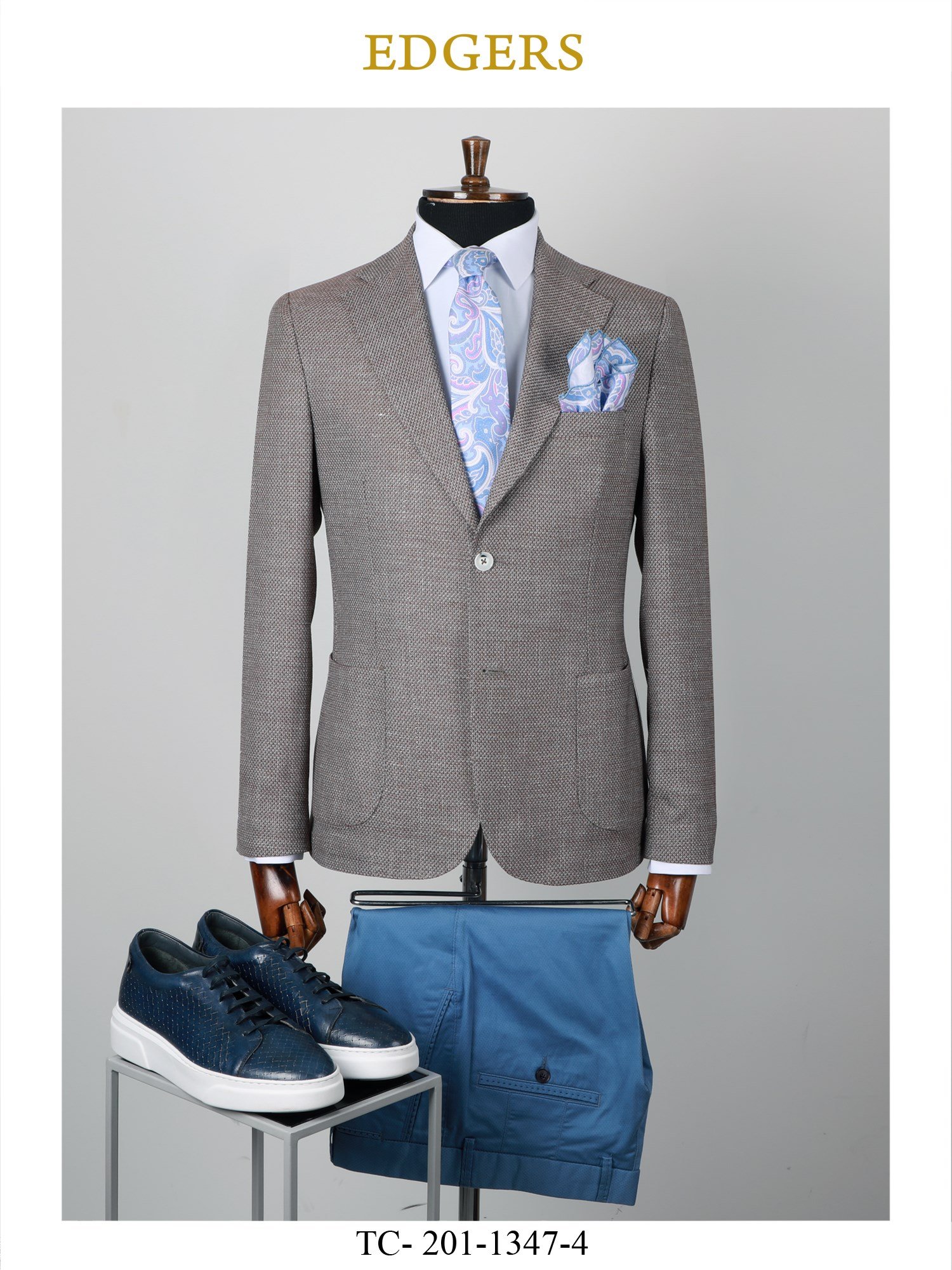 Edgers  Grey Slim Fit Ceket TC 201-1347