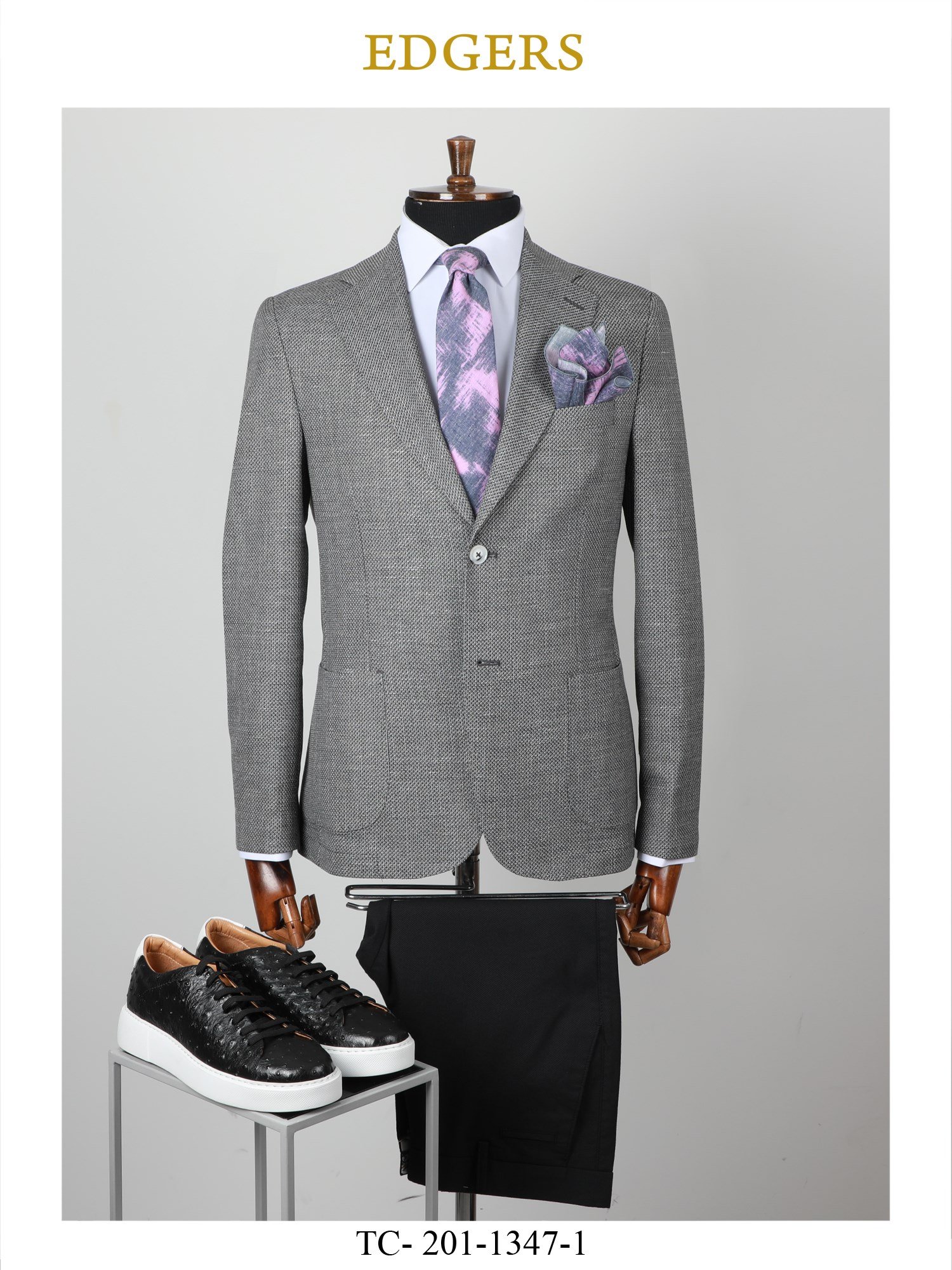 Edgers  Grey Slim Fit Ceket TC 201-1347