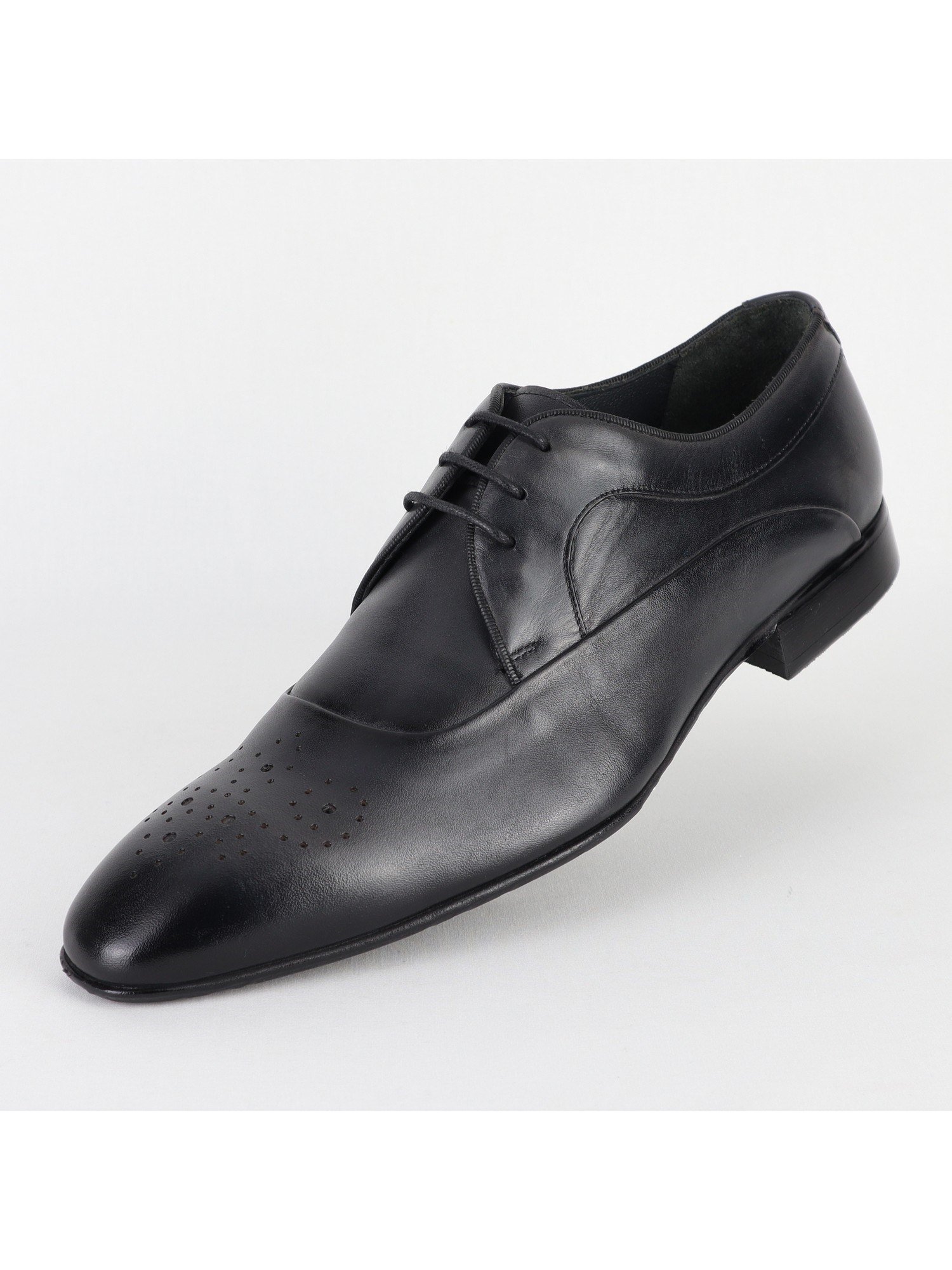 Leather Classic Black Men's Shoes Wholesale