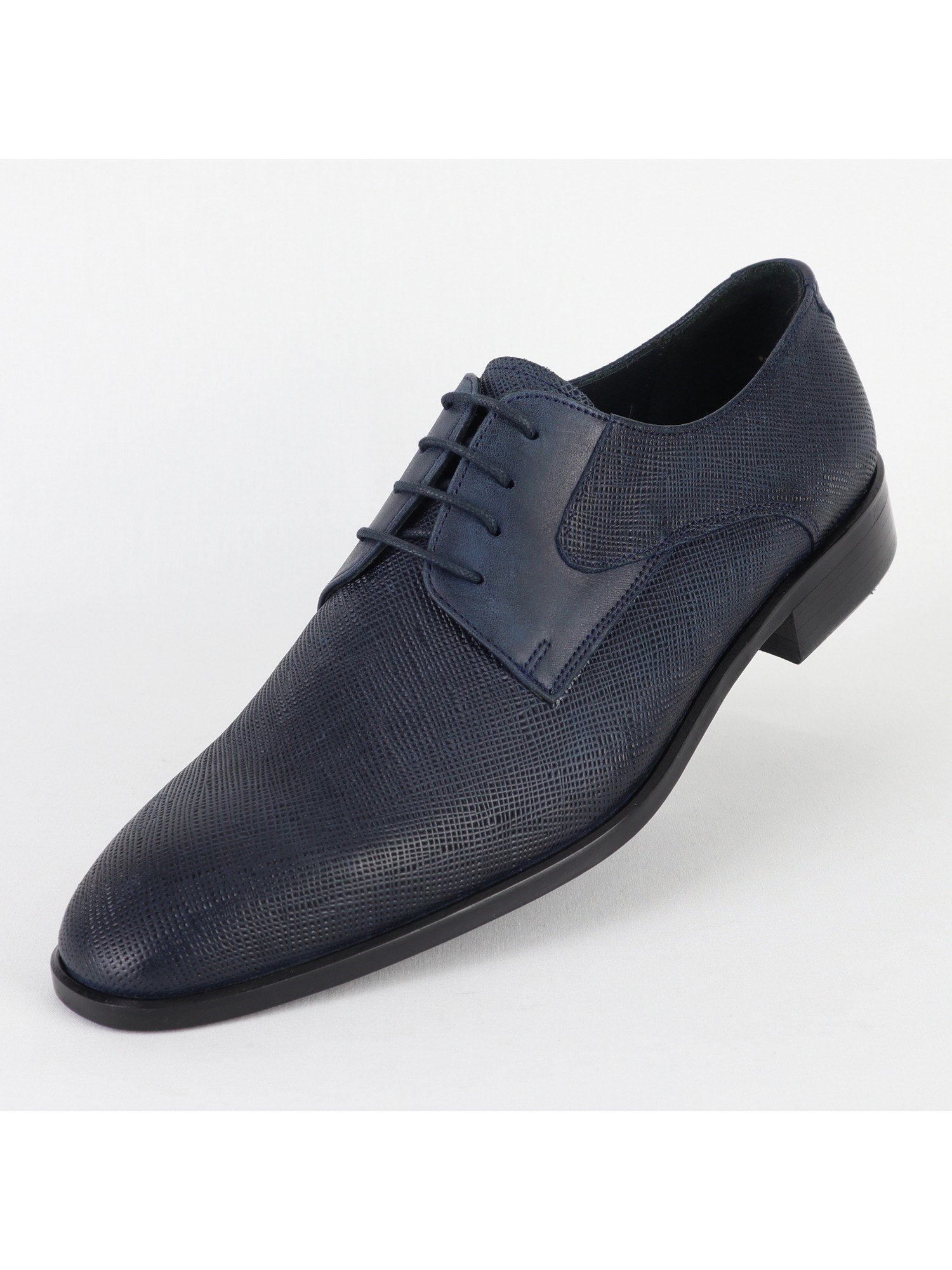 Classic Lace up Leather Black Dark Blue Men's Shoes Wholesale 