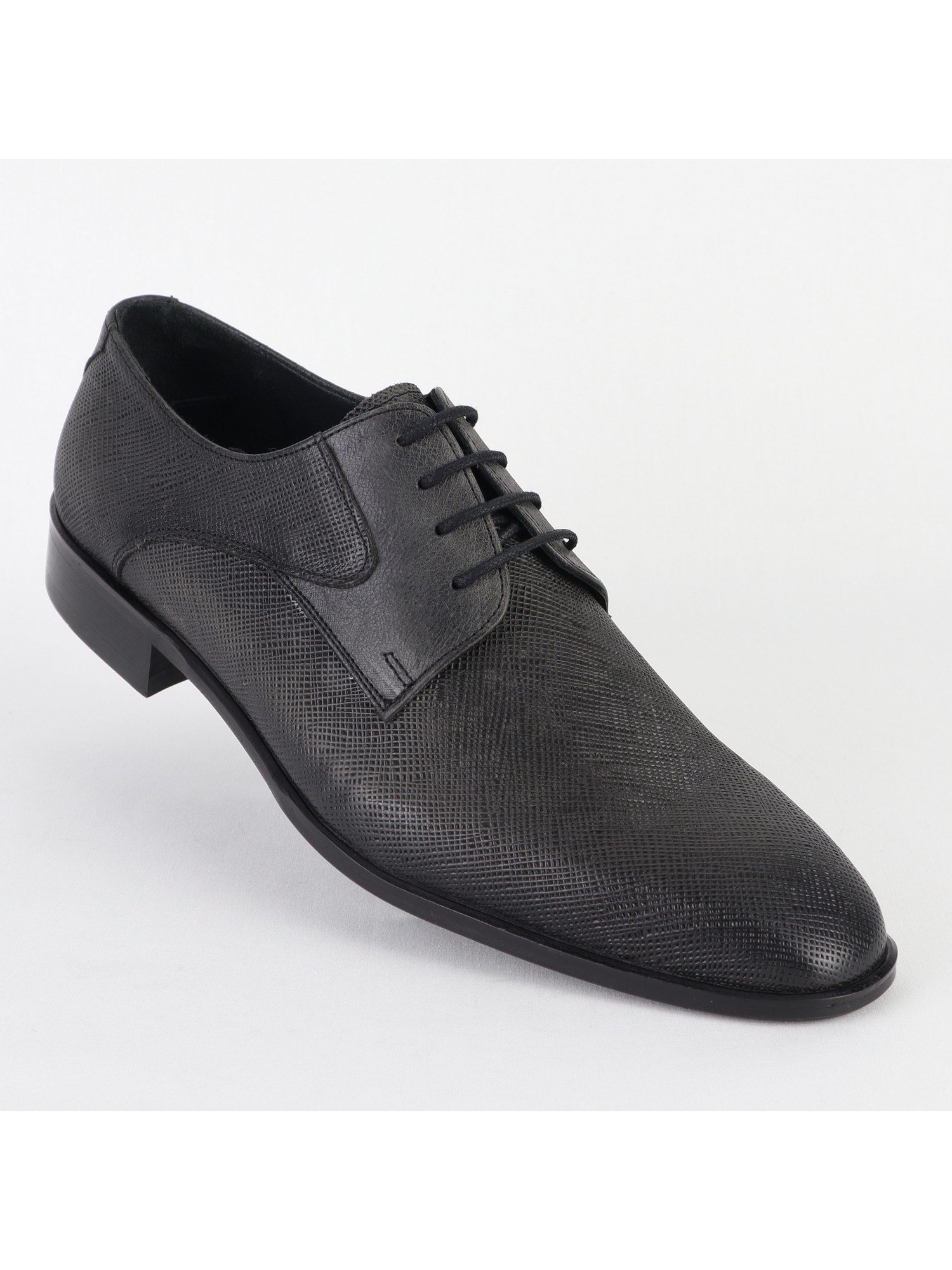 Classic Matte Lace up Leather Black Men's Shoes Wholesale