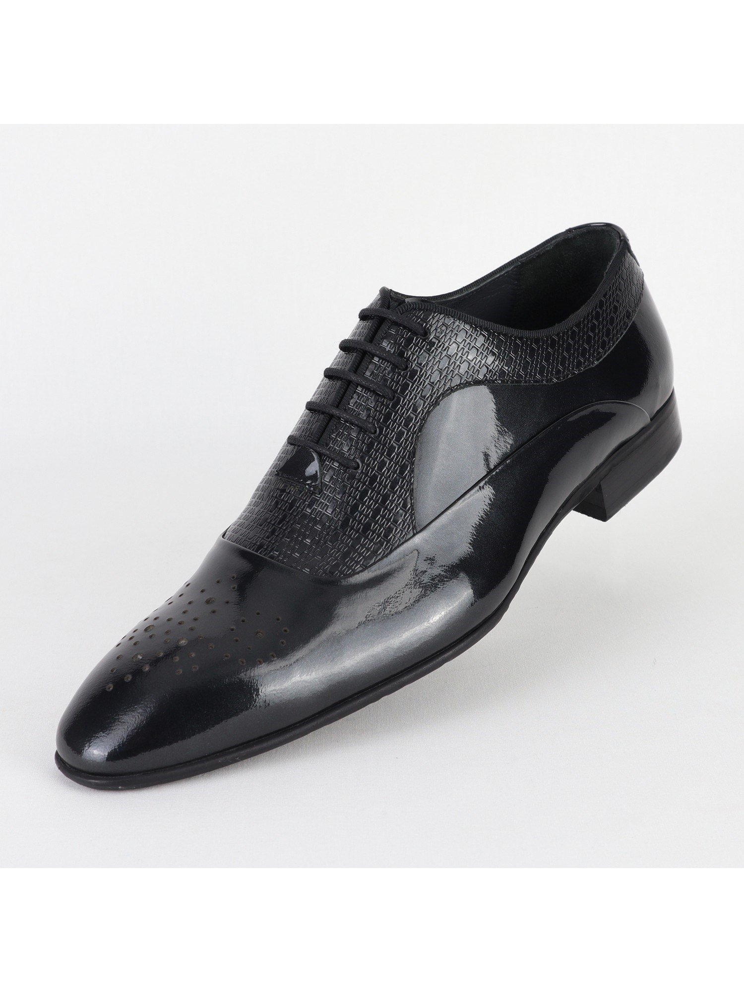 Leather Black Classic Men's Shoes Wholesale