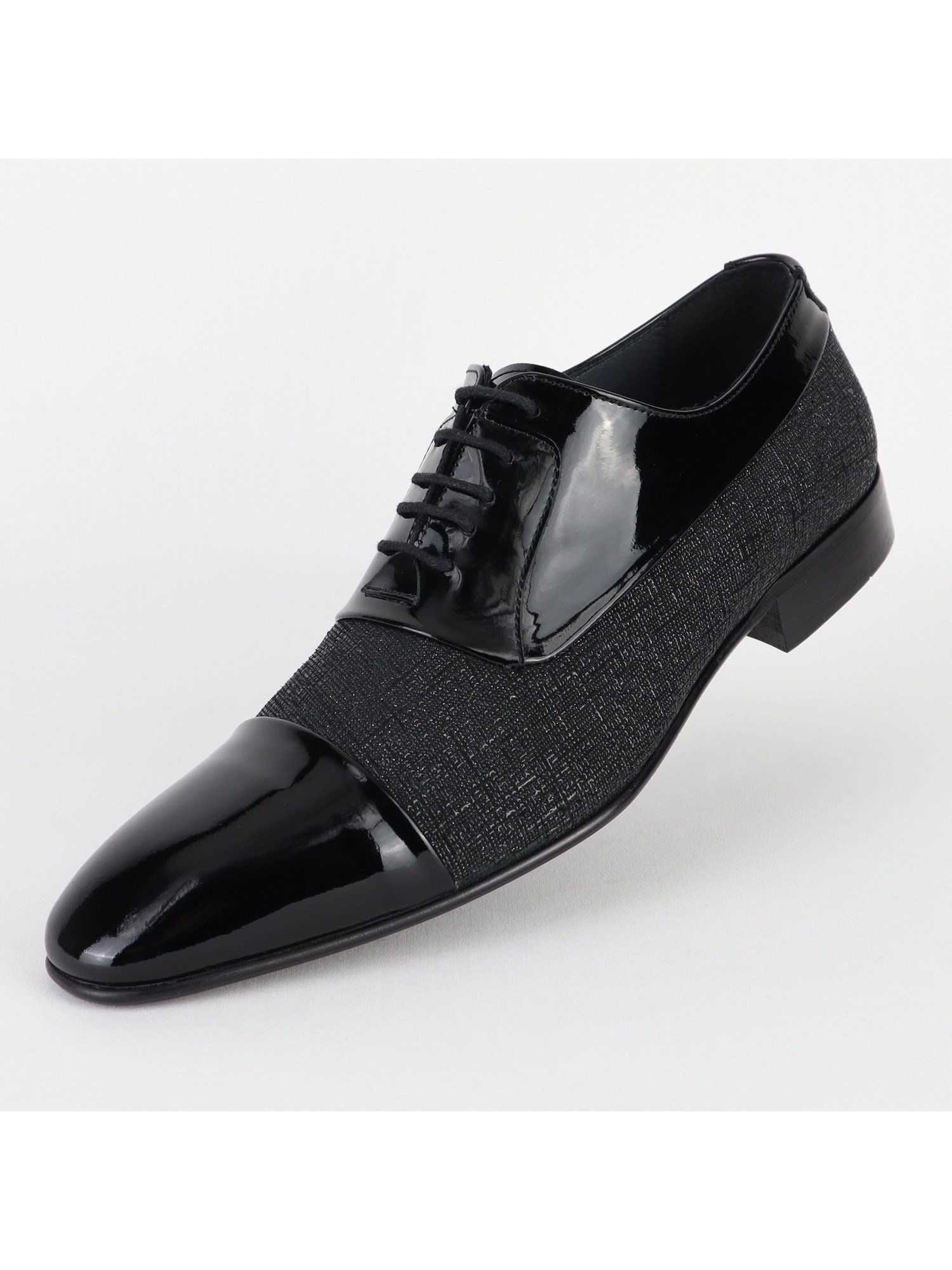 Edgers Klasik Bağcıklı Deri Black Silvery  Ayakkabı AYK-2768