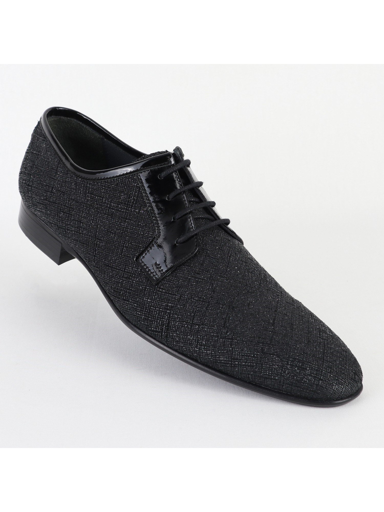Black Sparkly Leather Men's Shoes Wholesale