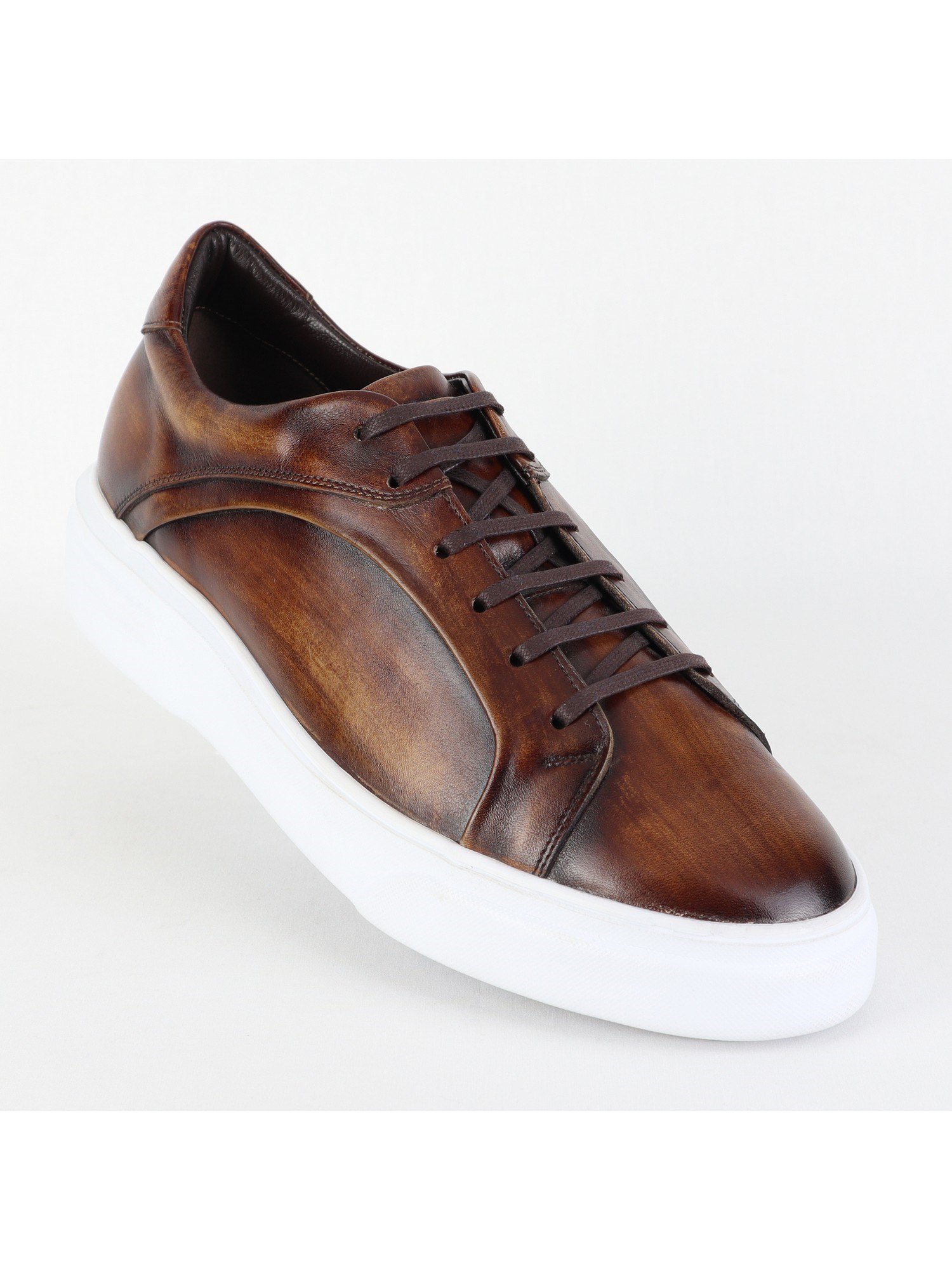 Brown Toned White Sole Leather Men’s Shoes Wholesale