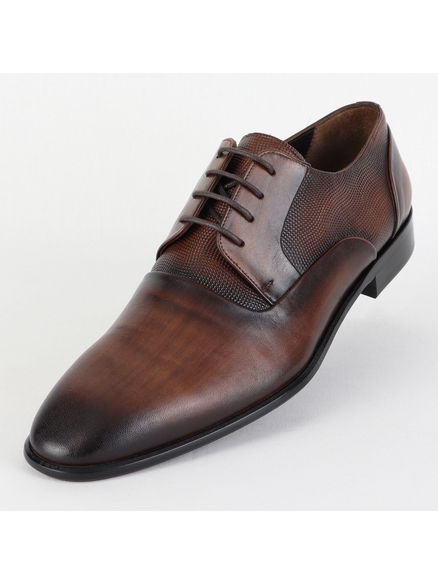 Brown & Black Toned Classic Lace Up Leather Men’s Shoes Wholesale