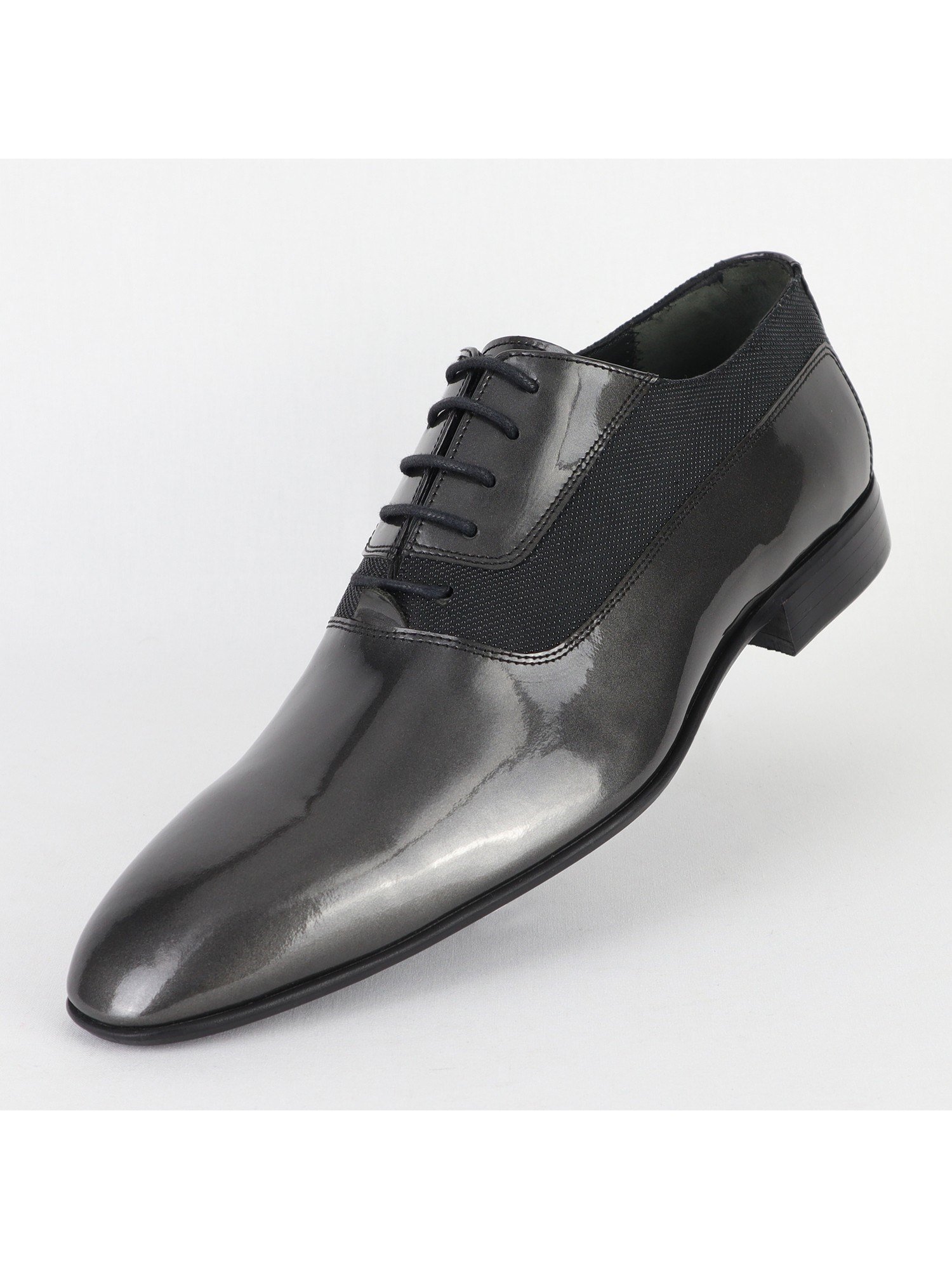 Dark Grey Toned Lace Up Leather Men's Shoes Wholesale
