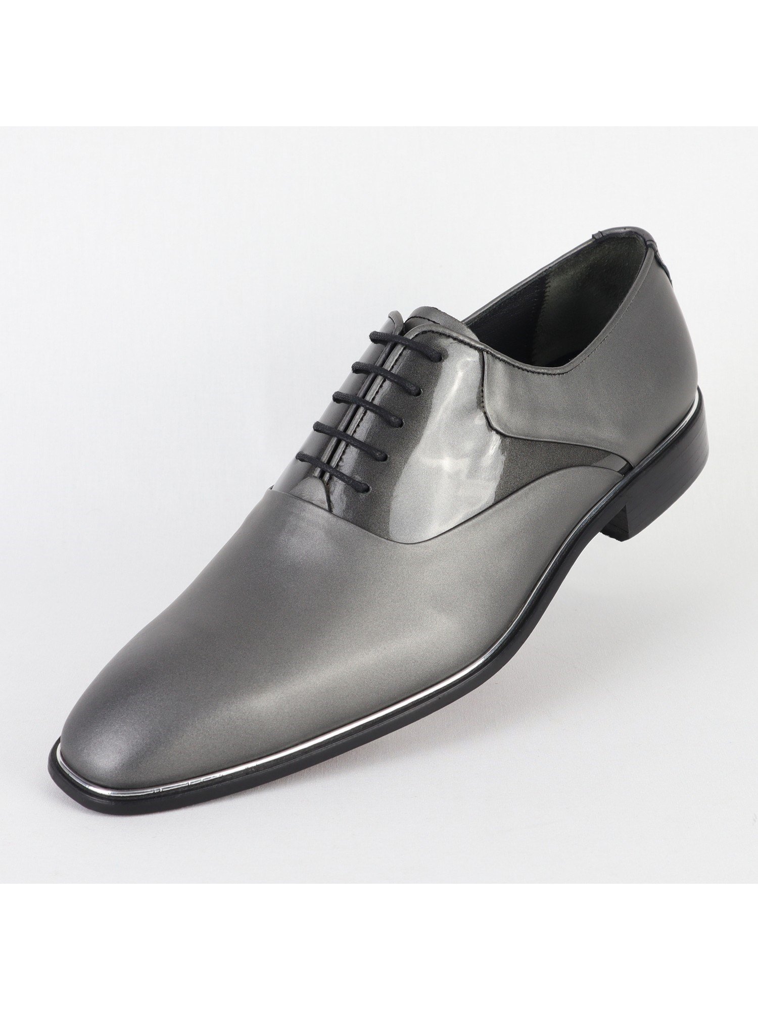 Classic Gray Leather Men's Shoes Wholesale