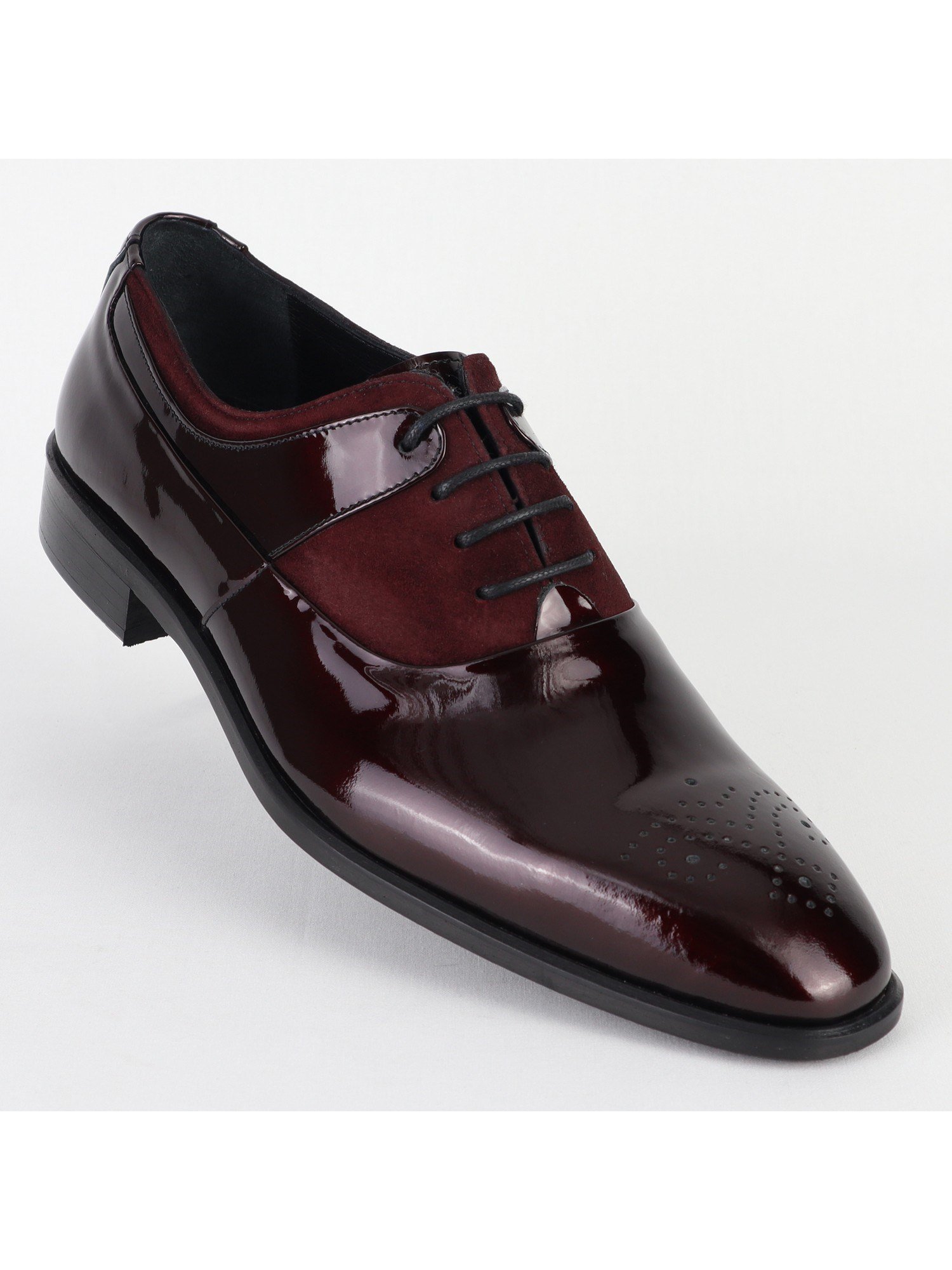 Maroon Classic Men's Shoes Leather Wholesale
