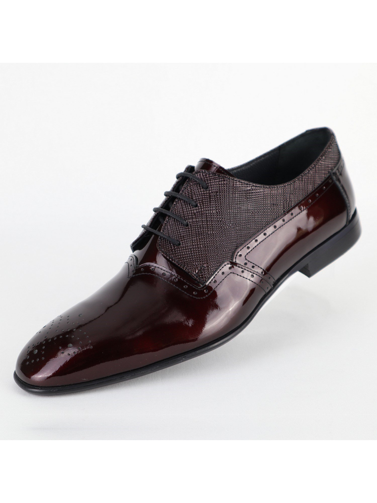 Classic Maroon Men's Leather Shoes Wholesale