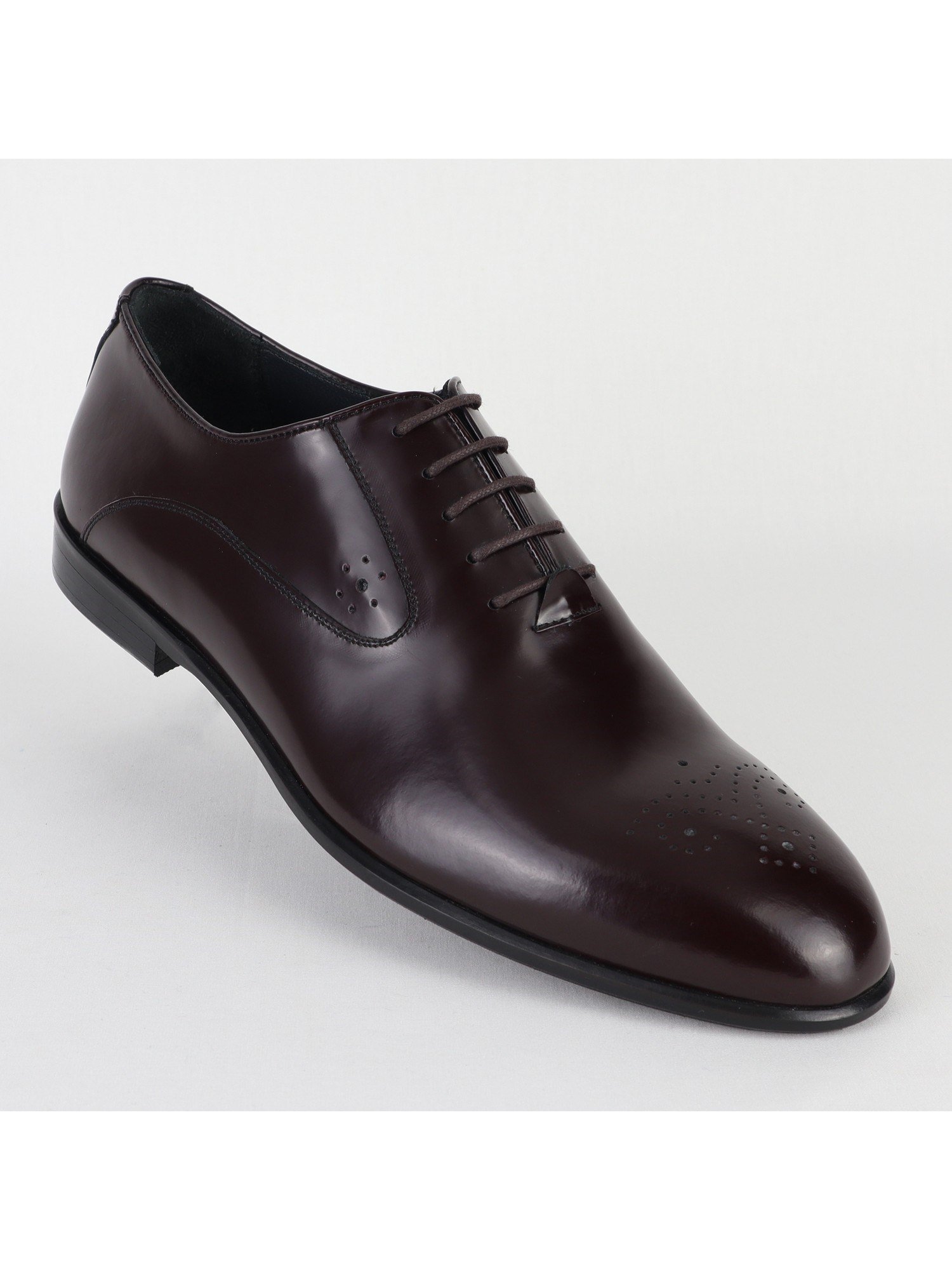 Dotted Burgundy Classic Leather Men’s Shoes Wholesale