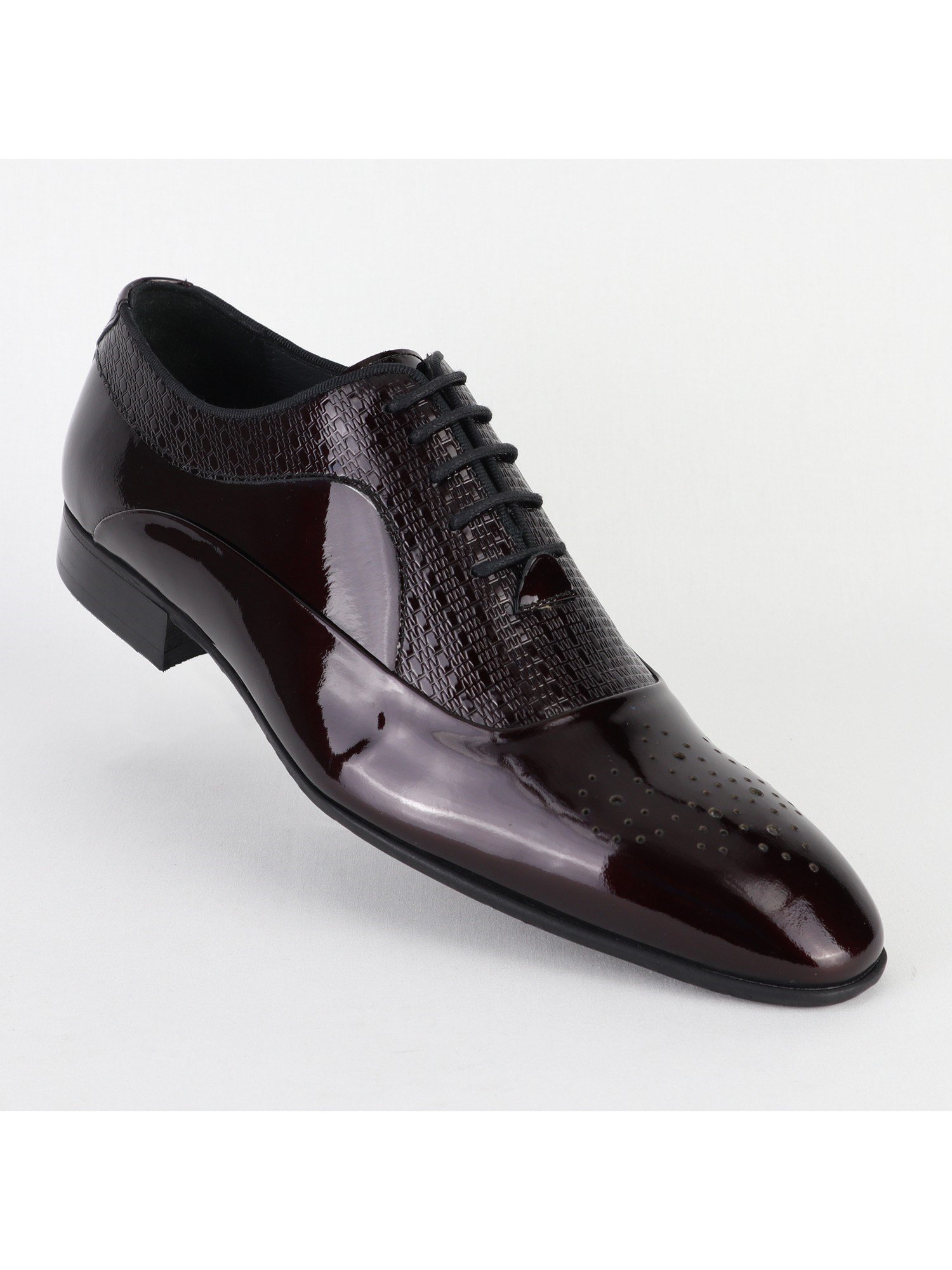 Maroon Leather Classic Men's Shoes Wholesale