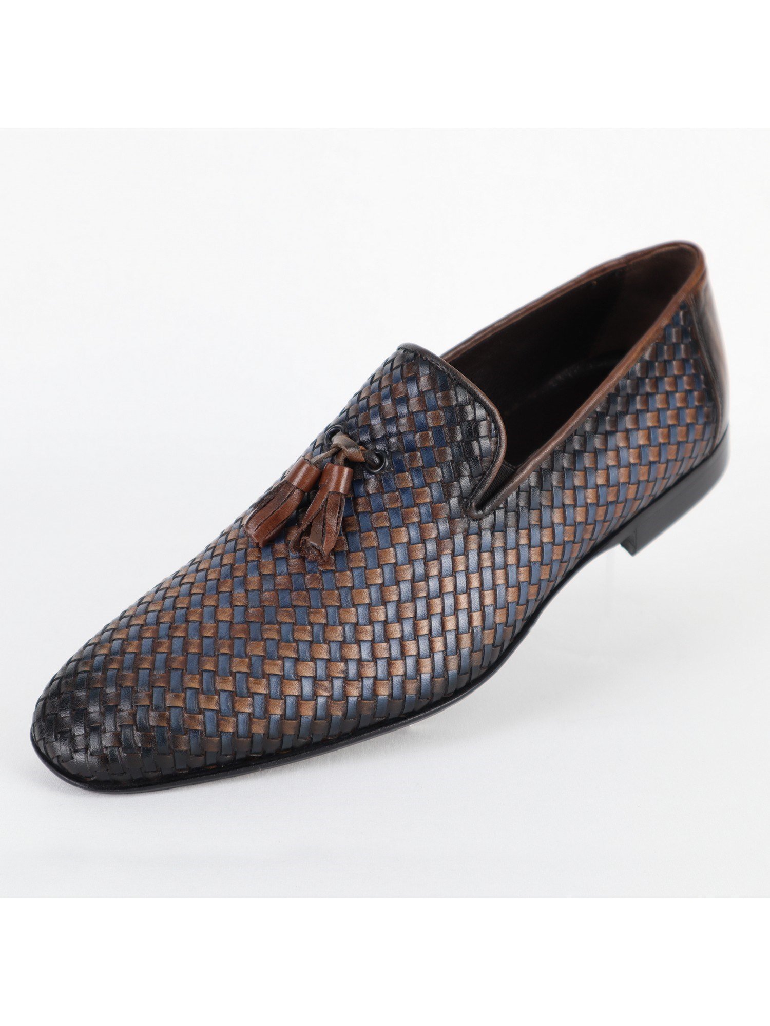 Dark-Blue Brown Classic Leather Men's Shoes Wholesale