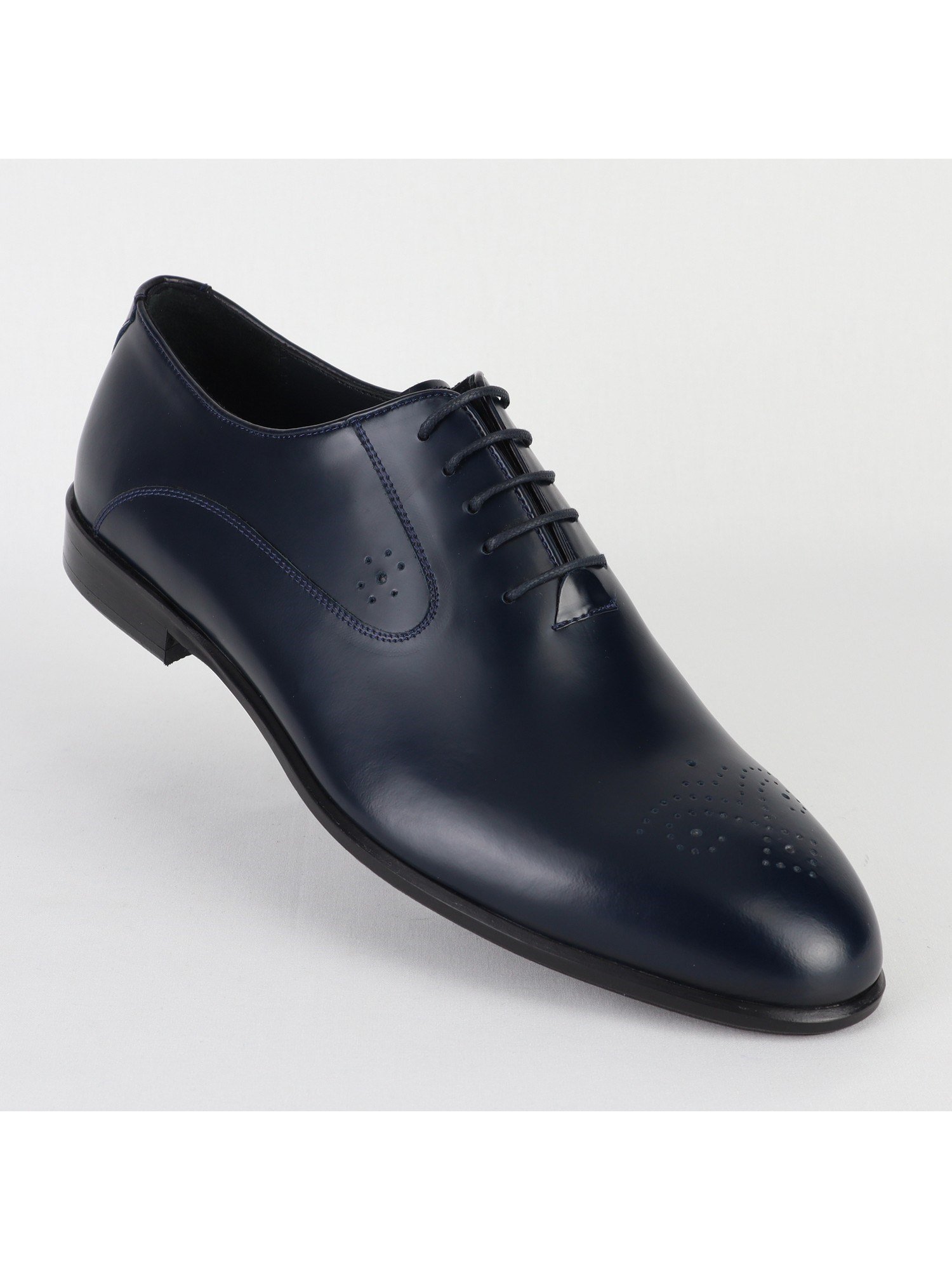 Dotted Navy Classic Leather Men’s Shoes Wholesale