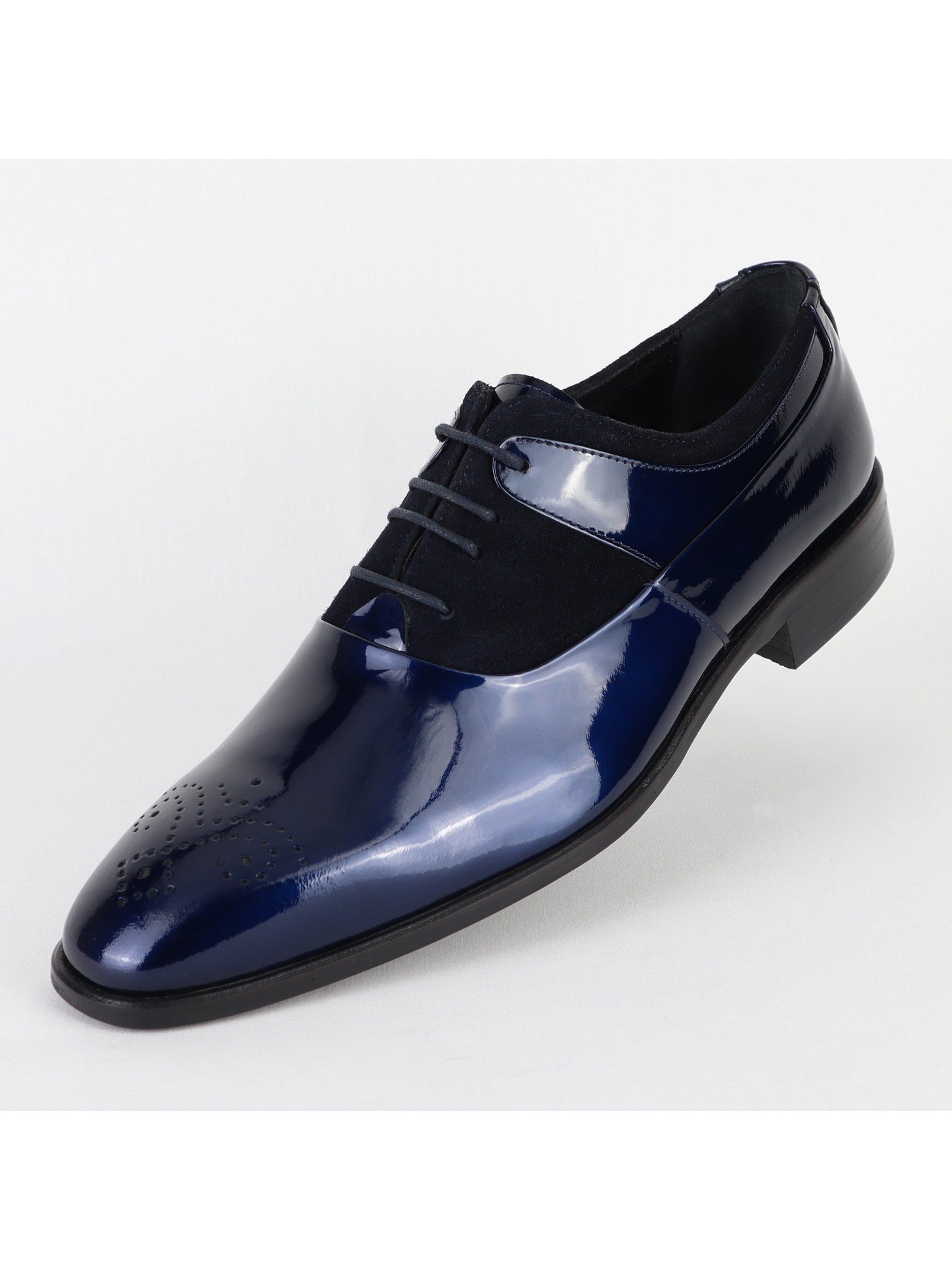 Dark-Blue Men's Shoes Classic Leather Wholesale