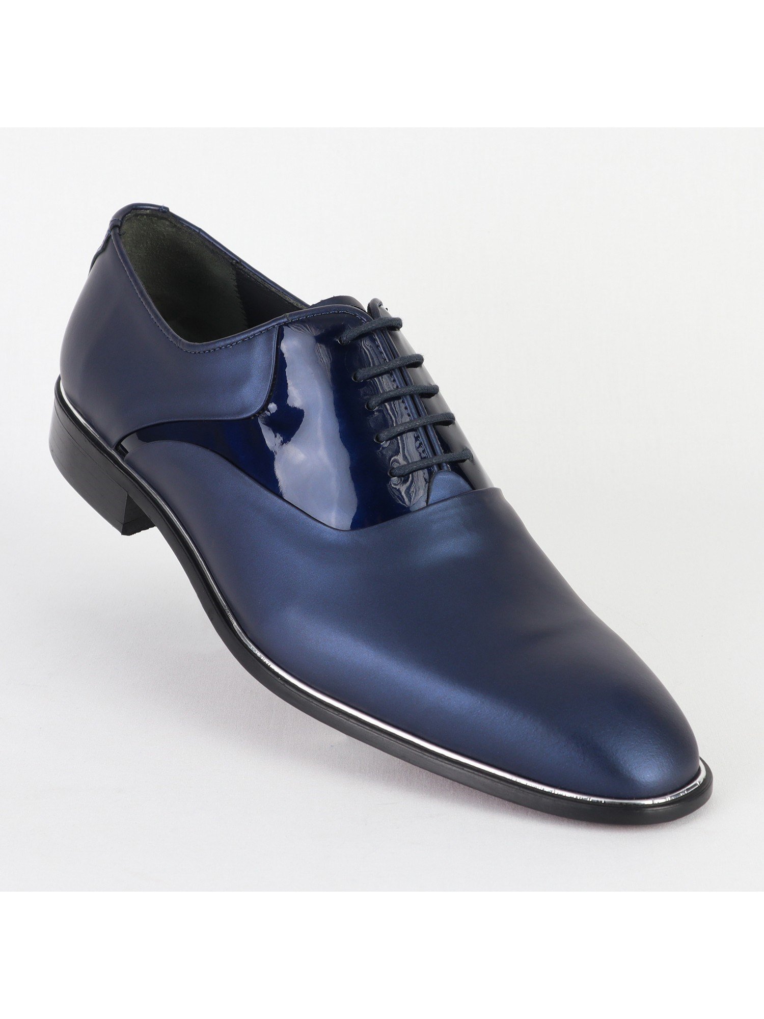 Leather Dark-Blue Classic Men's Shoes Wholesale