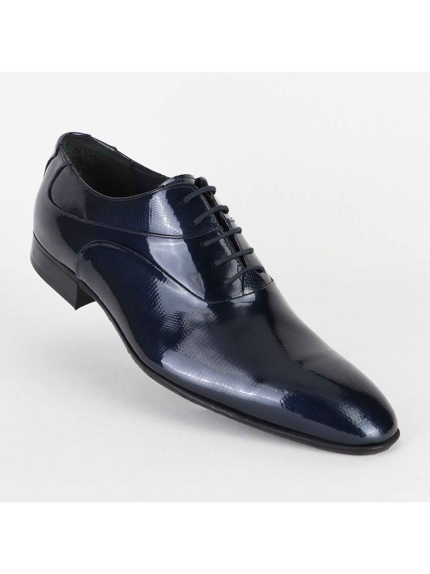 Leather Dark-Blue Classic Men's Shoes Wholesale