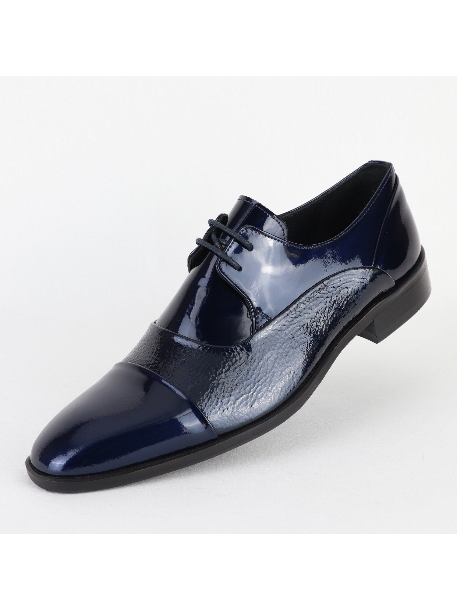 Classic Lace up Leather Dark Blue Men's Shoes Wholesale 