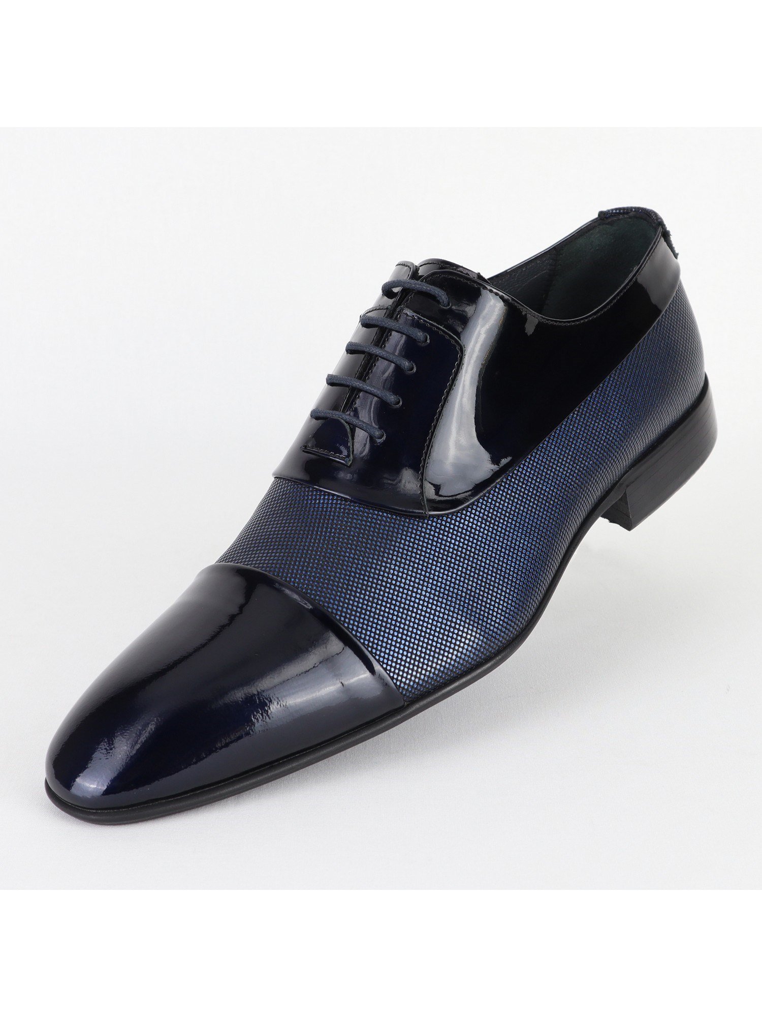 Dark-Blue Leather Men's Shoes Wholesale