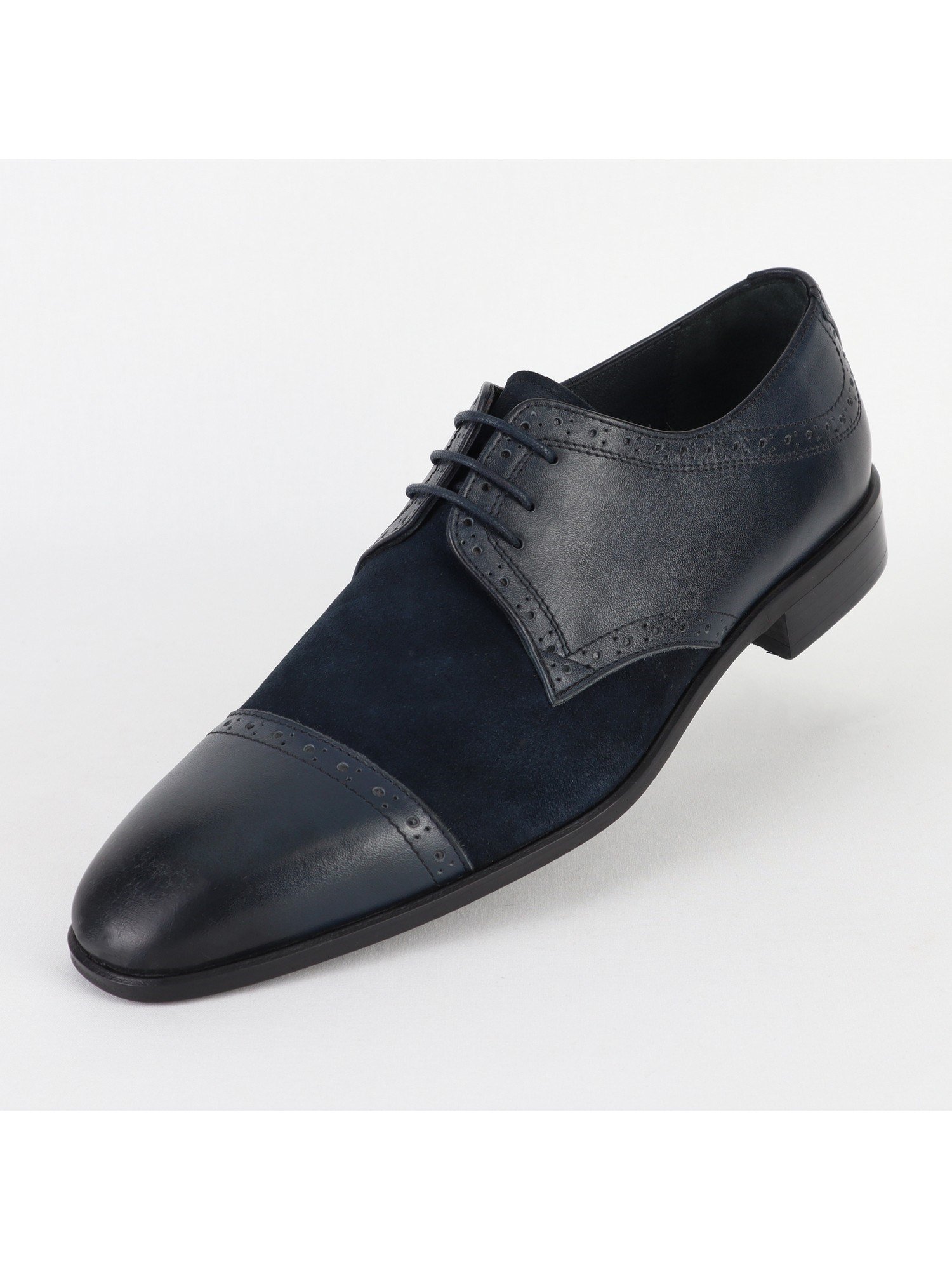 Black Leather Suede Classic Men's Shoes Wholesale