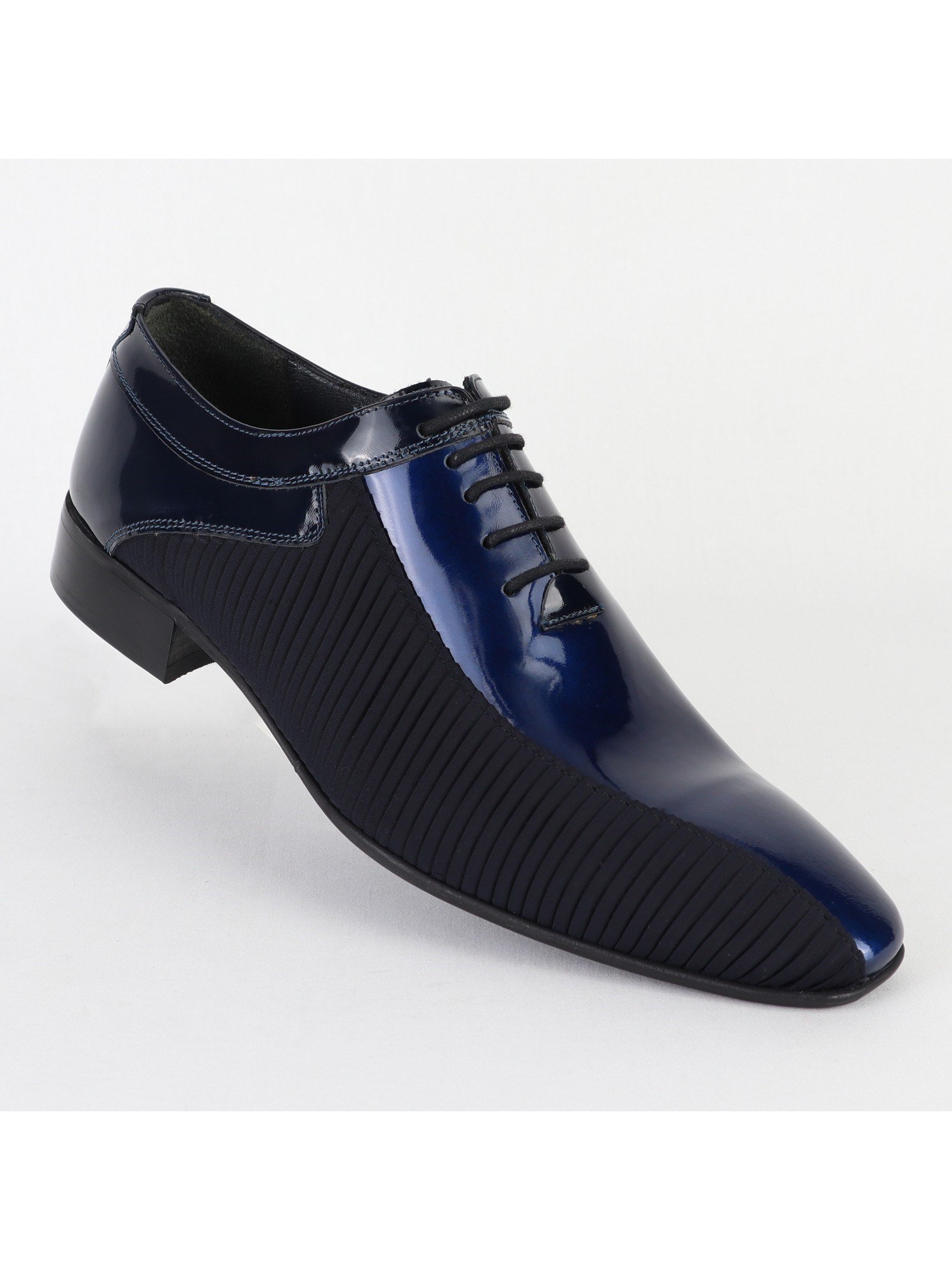 Dark-Blue Leather Suede Men's Shoes Wholesale