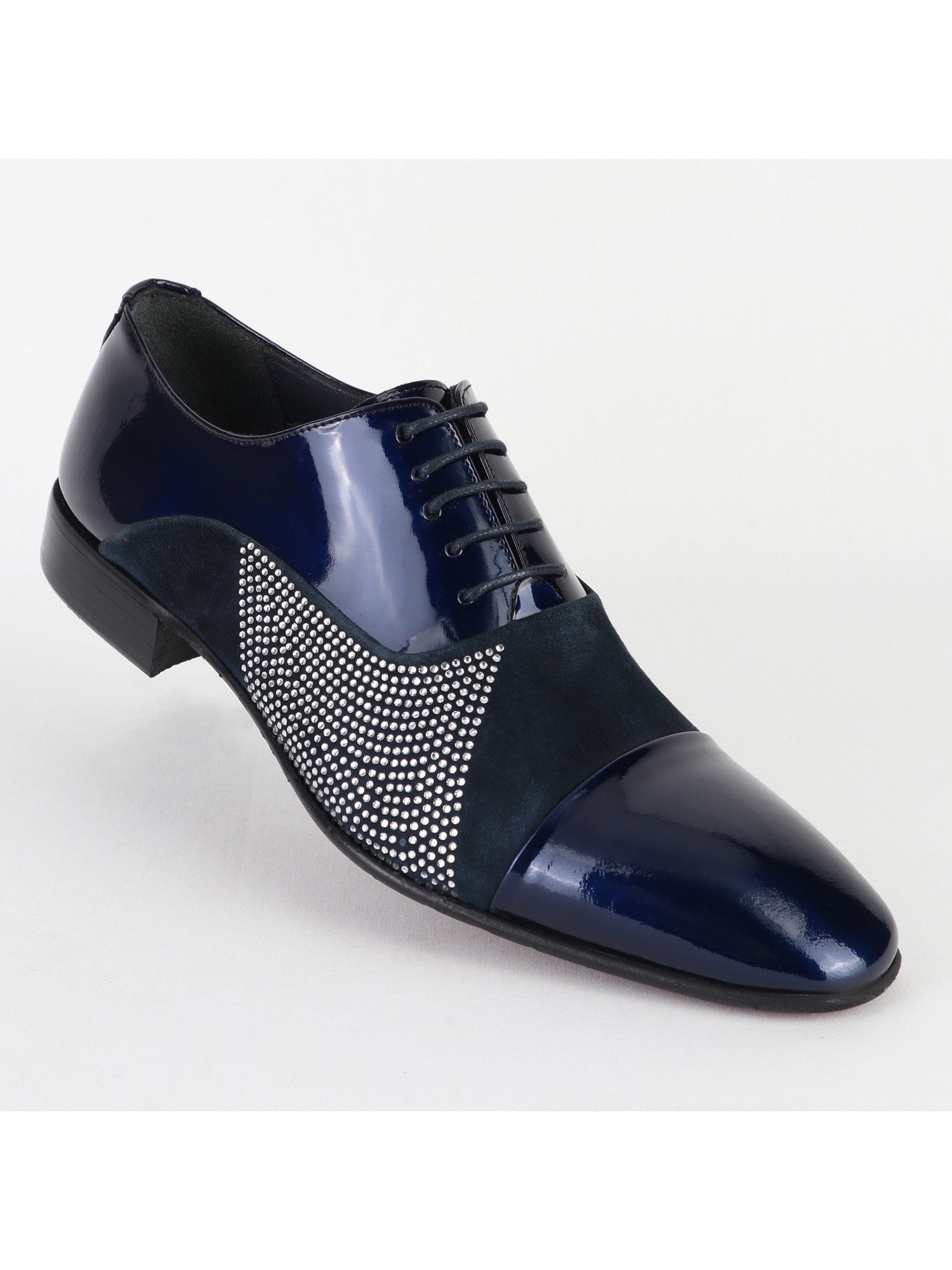 Leather Suede Dark-Blue Men's Shoes Wholesale