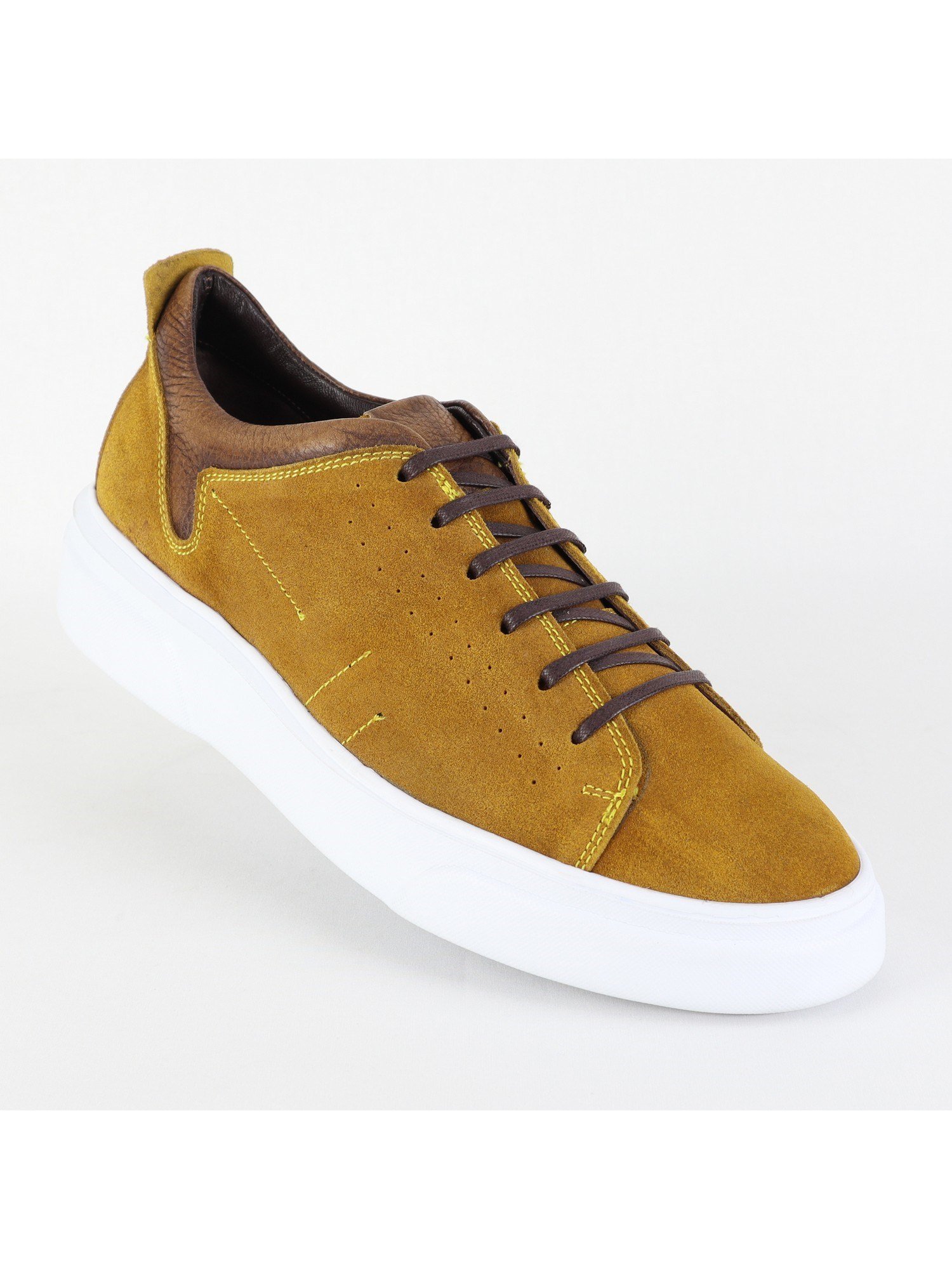 Tan Color White Sole Suede Lace Up Men’s Shoes Wholesale