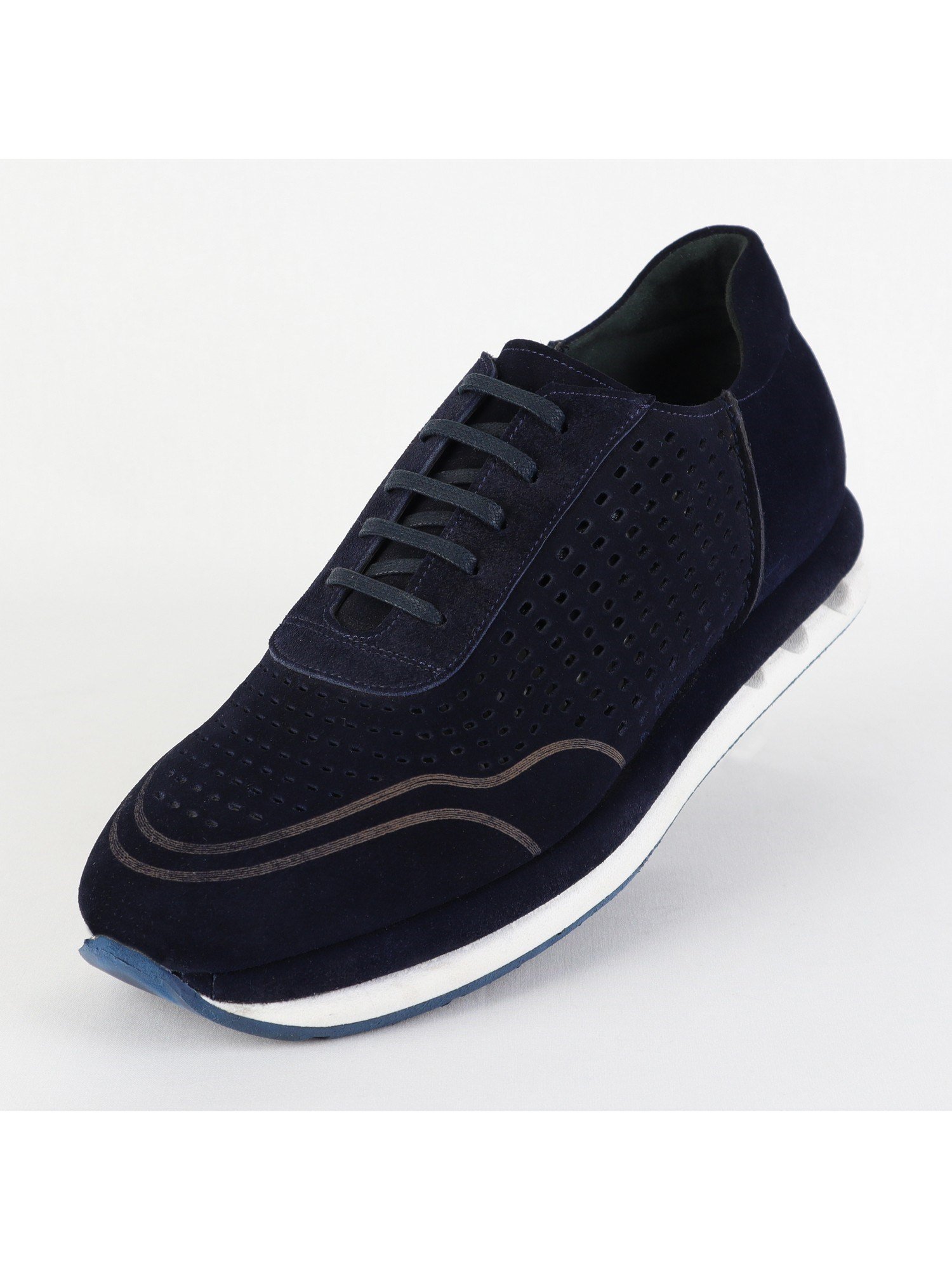 Black Dotted Lace Up Suede Men’s Shoes Wholesale