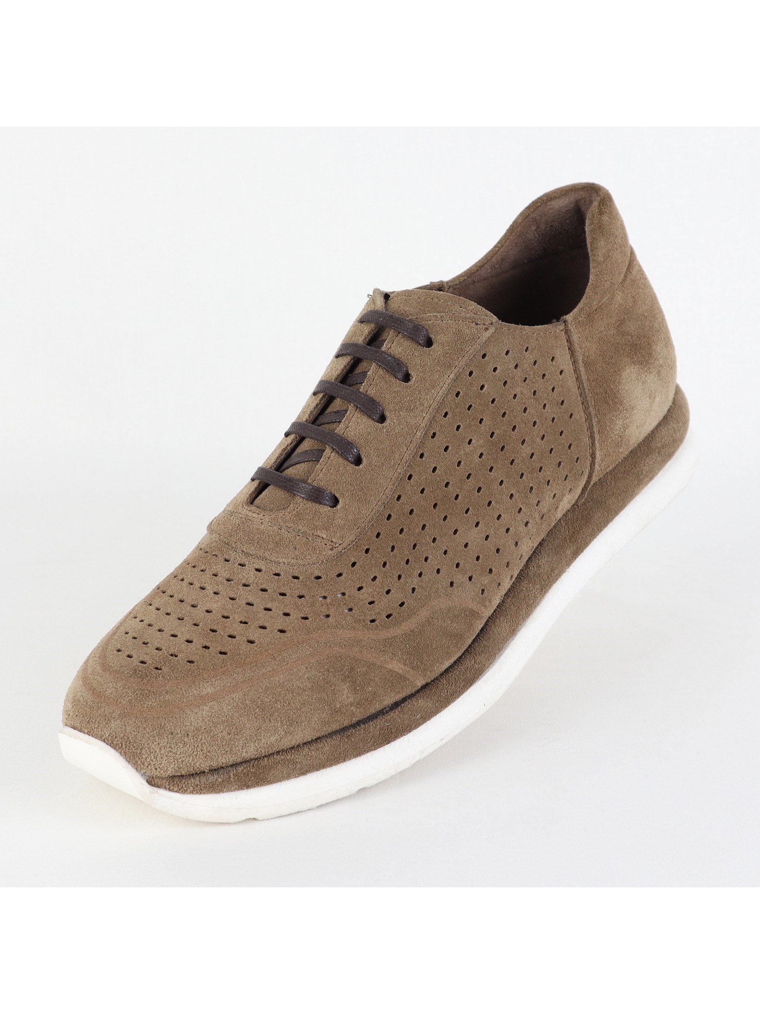 Tan Dotted Lace Up Suede Men’s Shoes Wholesale