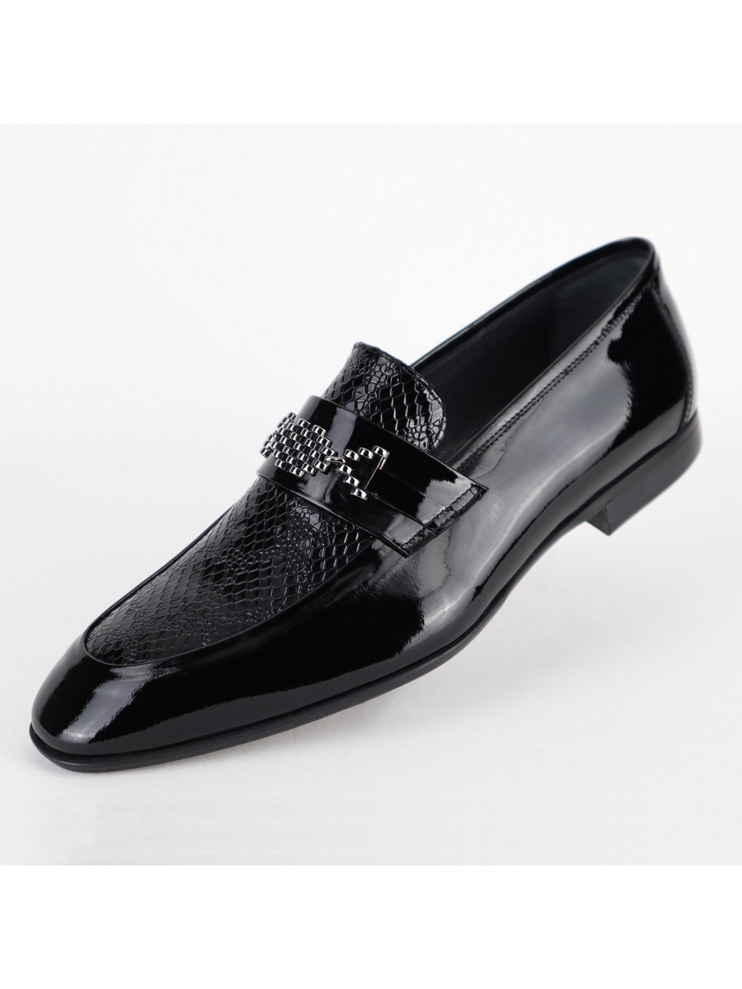 Black Jeweled Leather Men's Shoes Wholesale