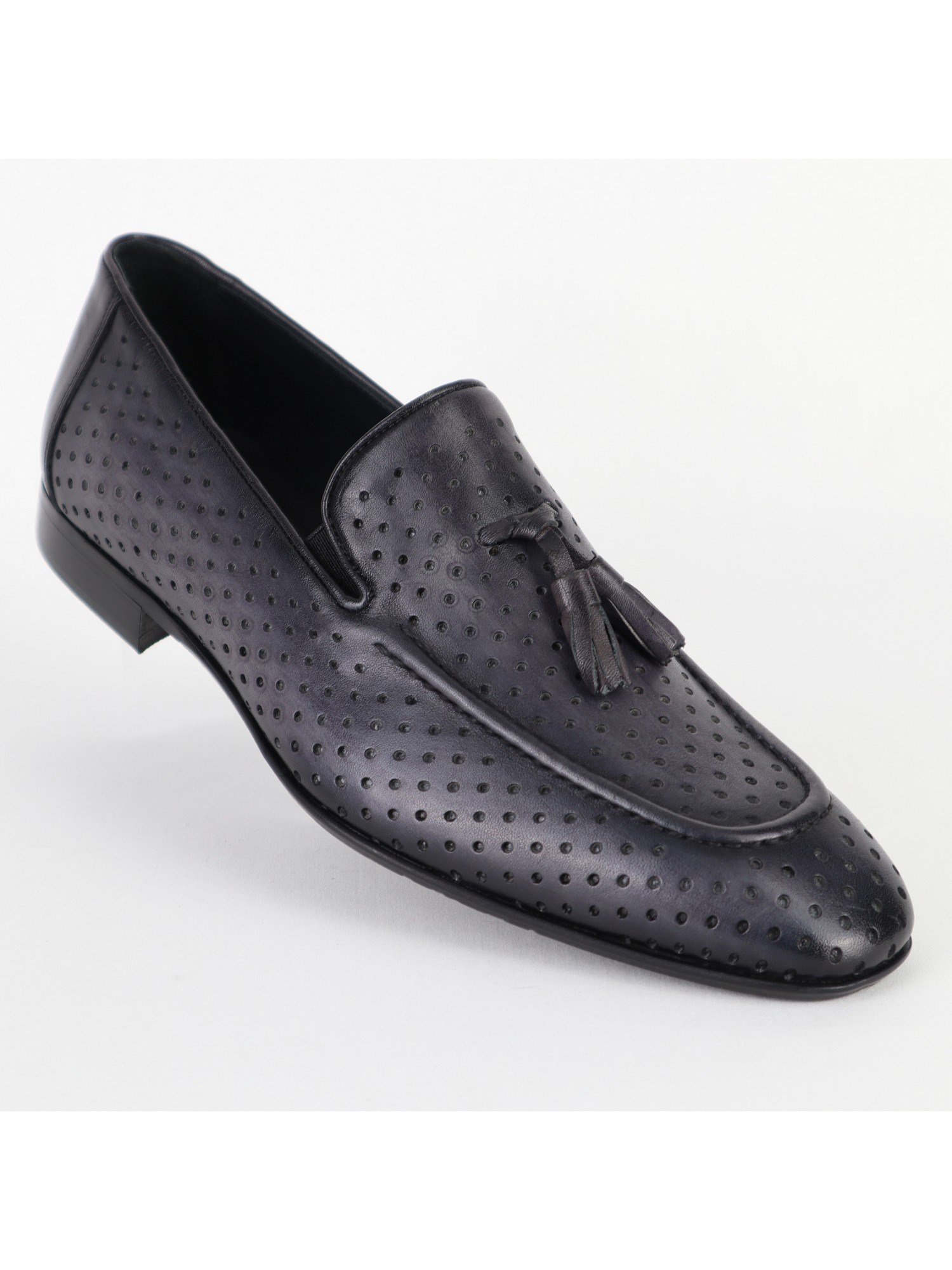 Matter Black Leather Men's Shoes Wholesale