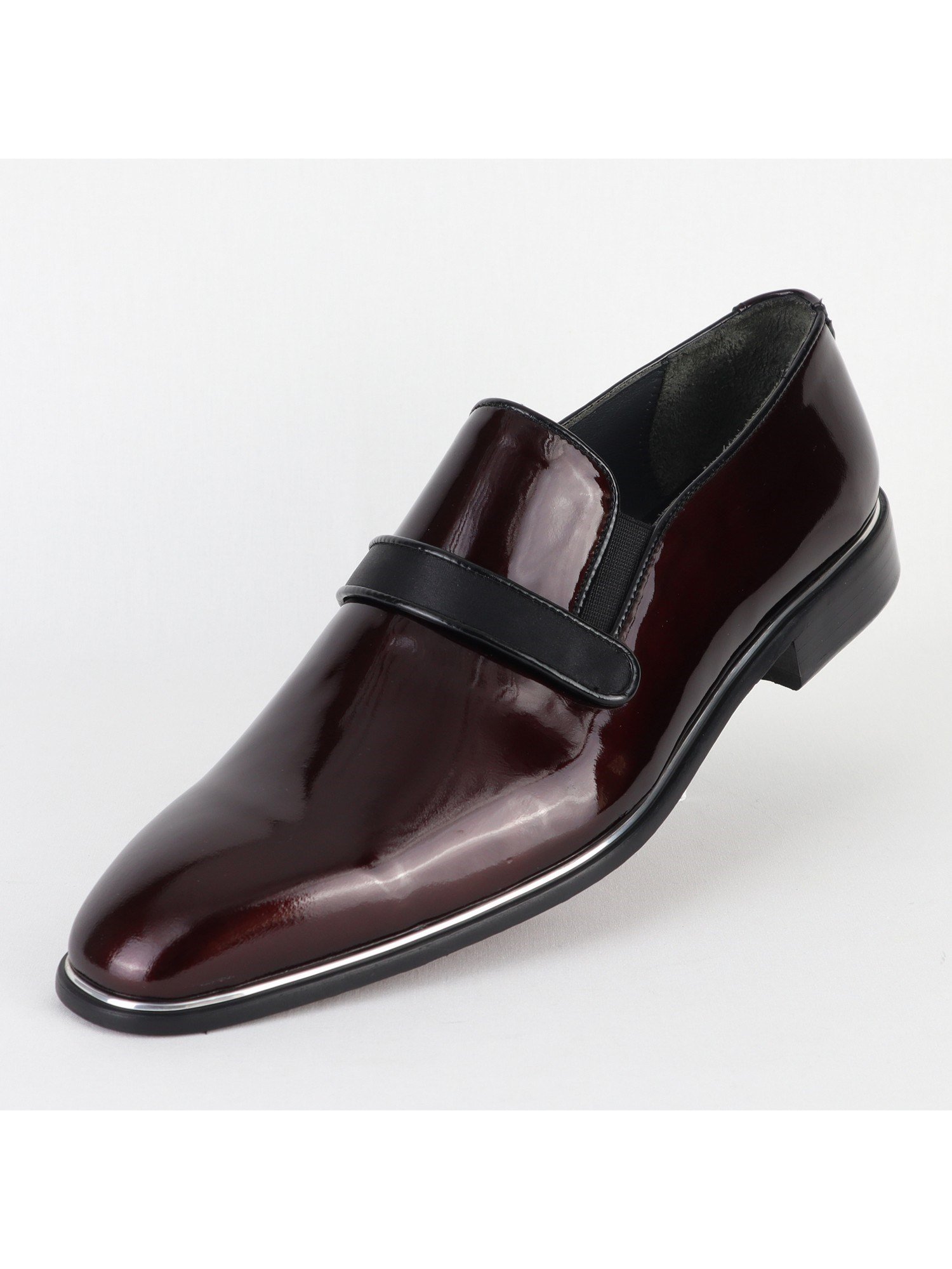 Classic Leather Maroon Men's Shoes Wholesale