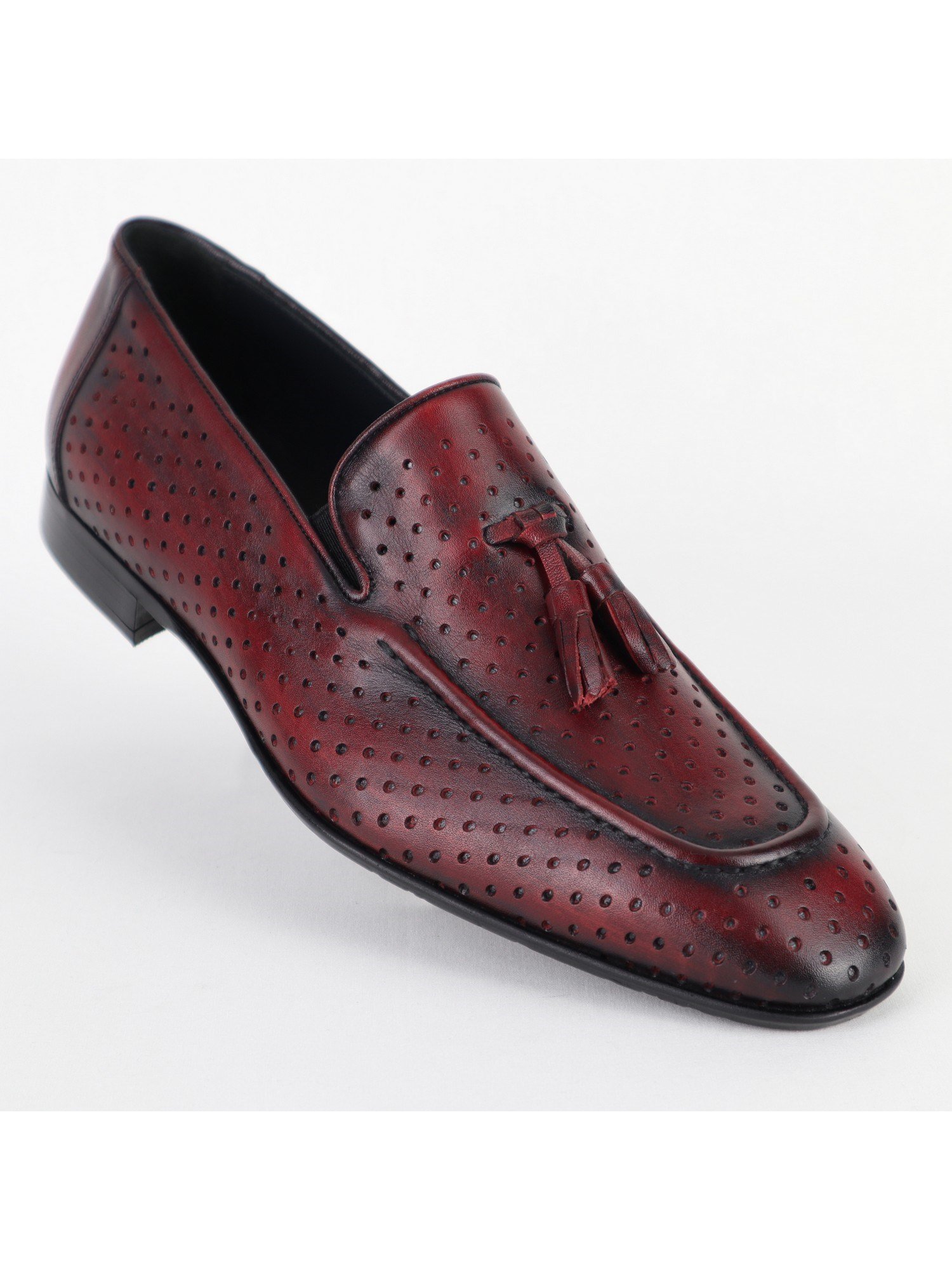 Classic Maroon Leather Men's Shoes Wholesale
