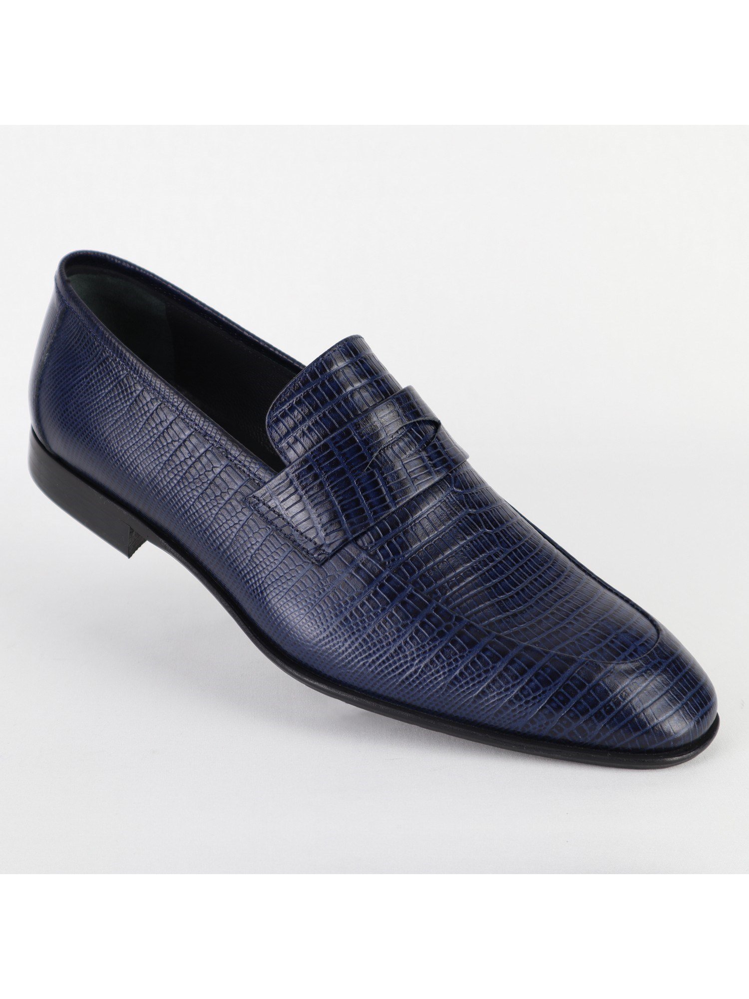 Classic Dark-Blue Men's Leather Shoes Wholesale