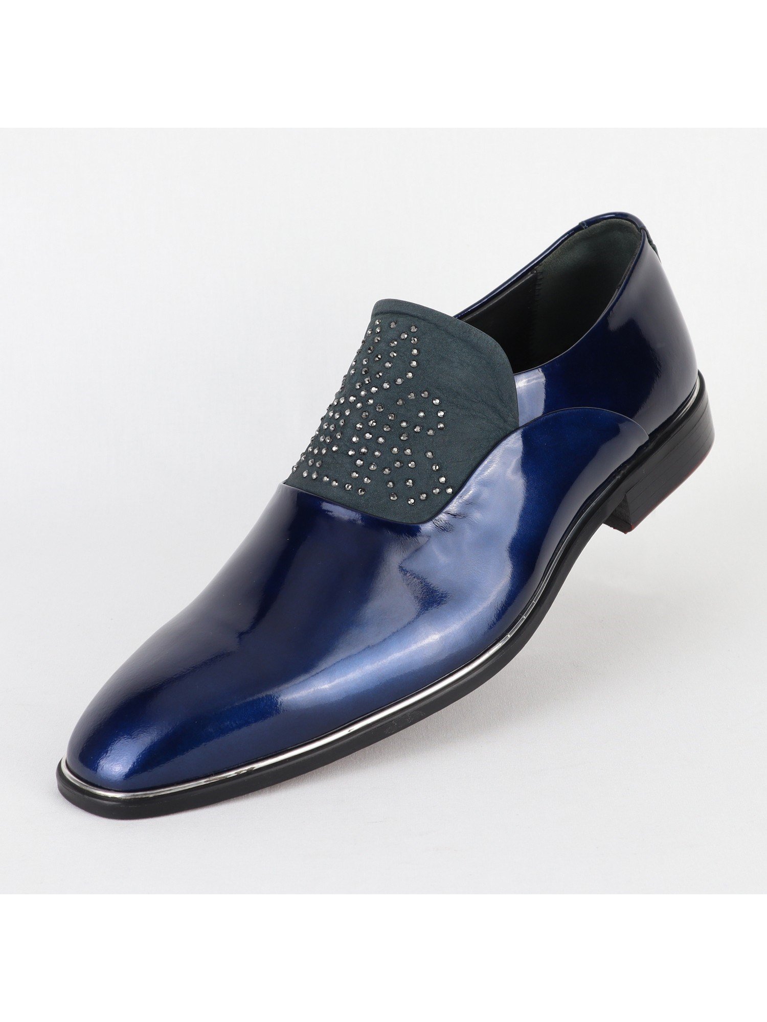 Classic Dark-Blue Leather Men's Shoes Wholesale