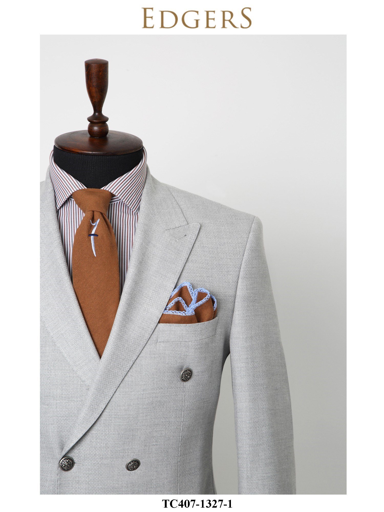 Double-Breasted Gray Slim Fit Jacket Wholesale
