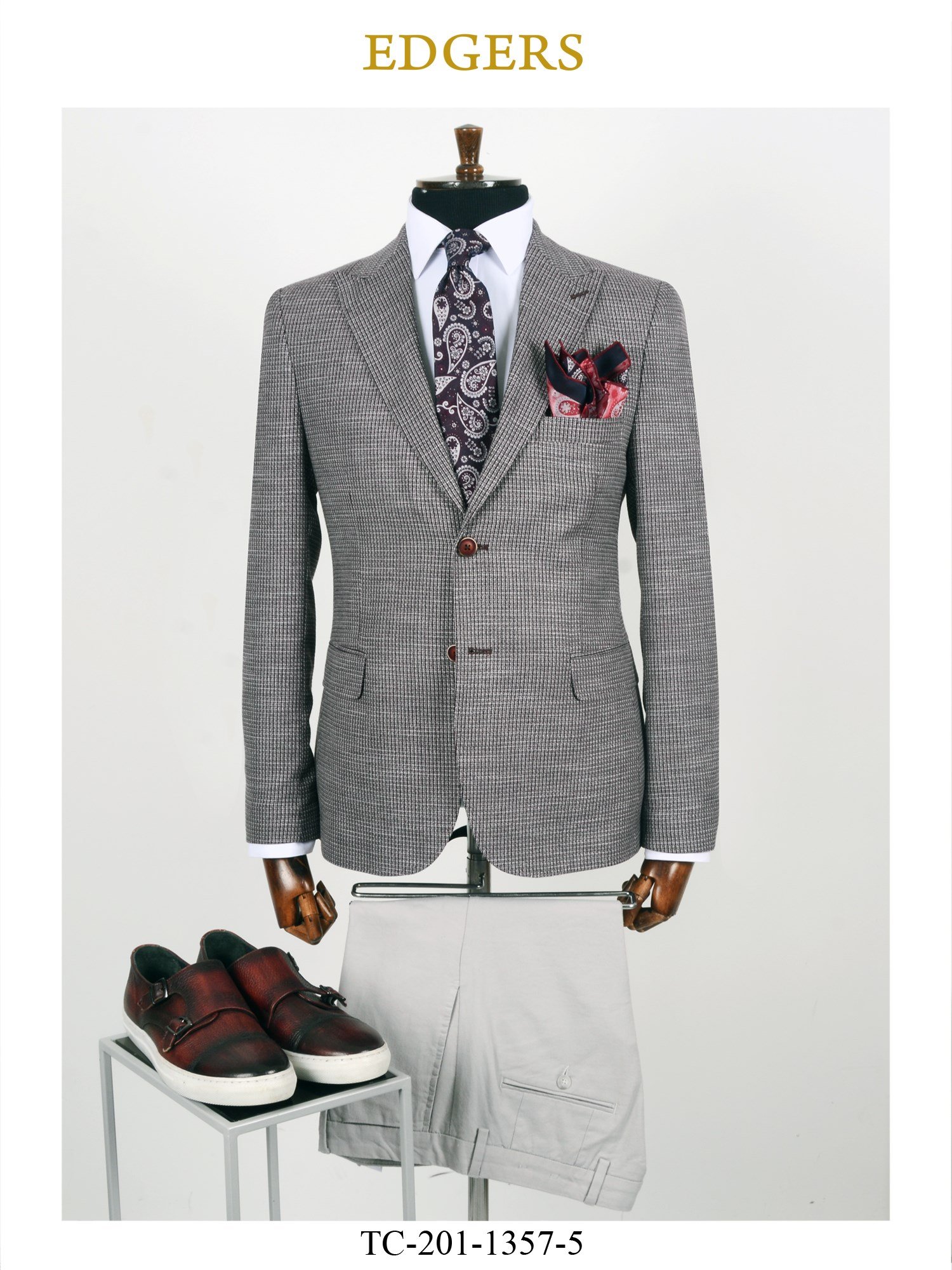 Single Breasted Light Grey Slim Fit Blazer For Men Wholesale
