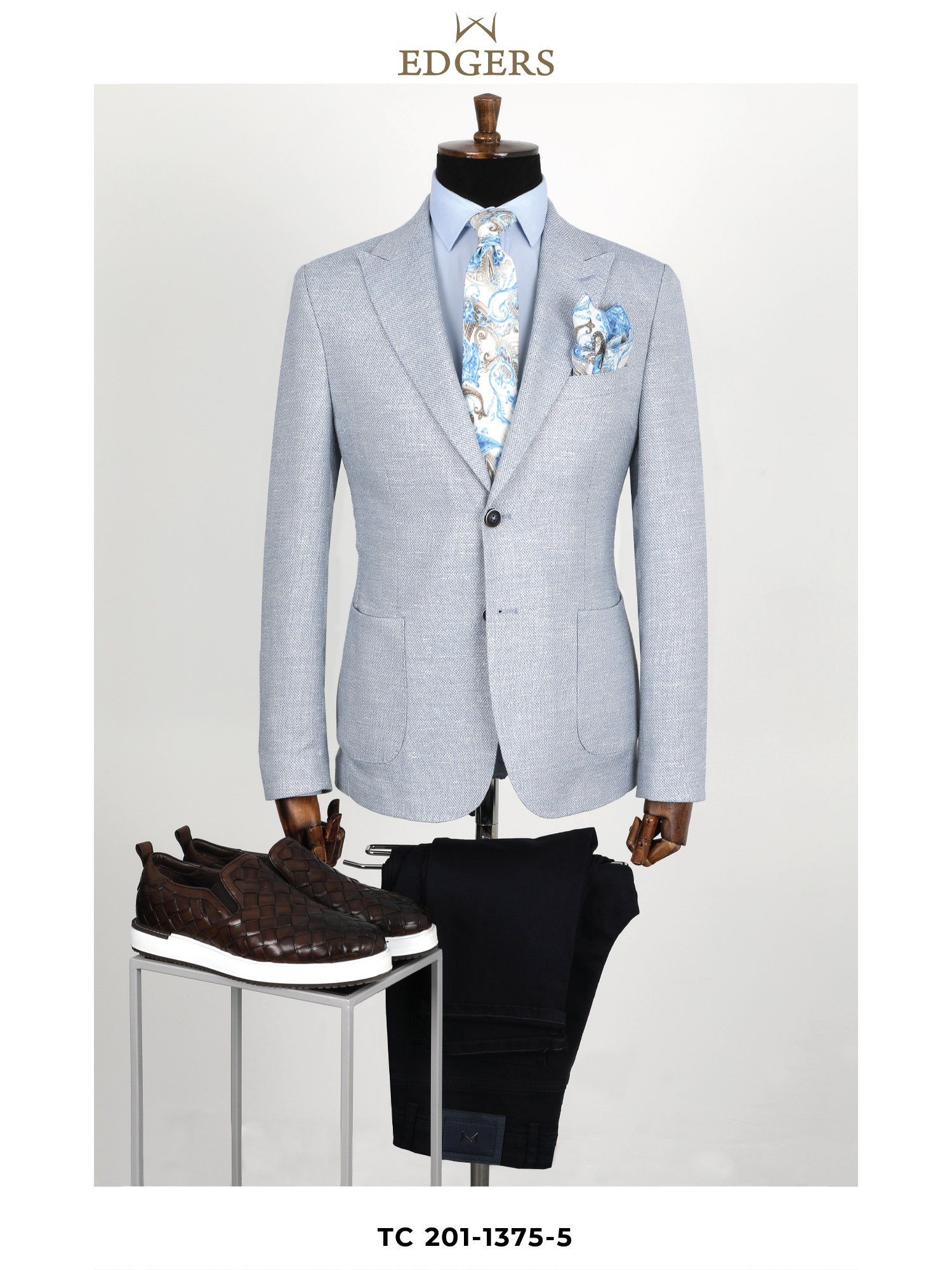 Two-Button Light-Blue Slim Fit Jacket Wholesale