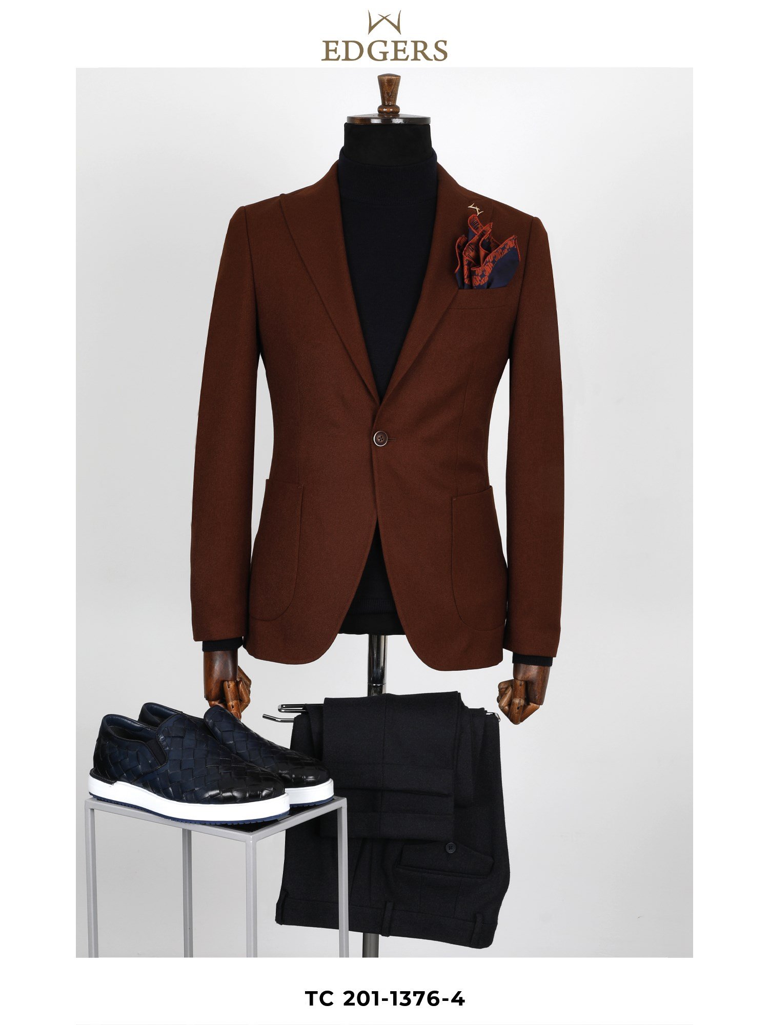 Two-Button Umber Slim Fit Jacket Wholesale