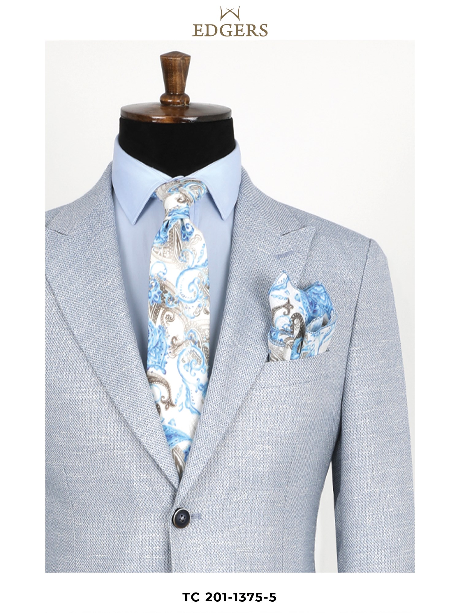 Two-Button Light-Blue Slim Fit Jacket Wholesale