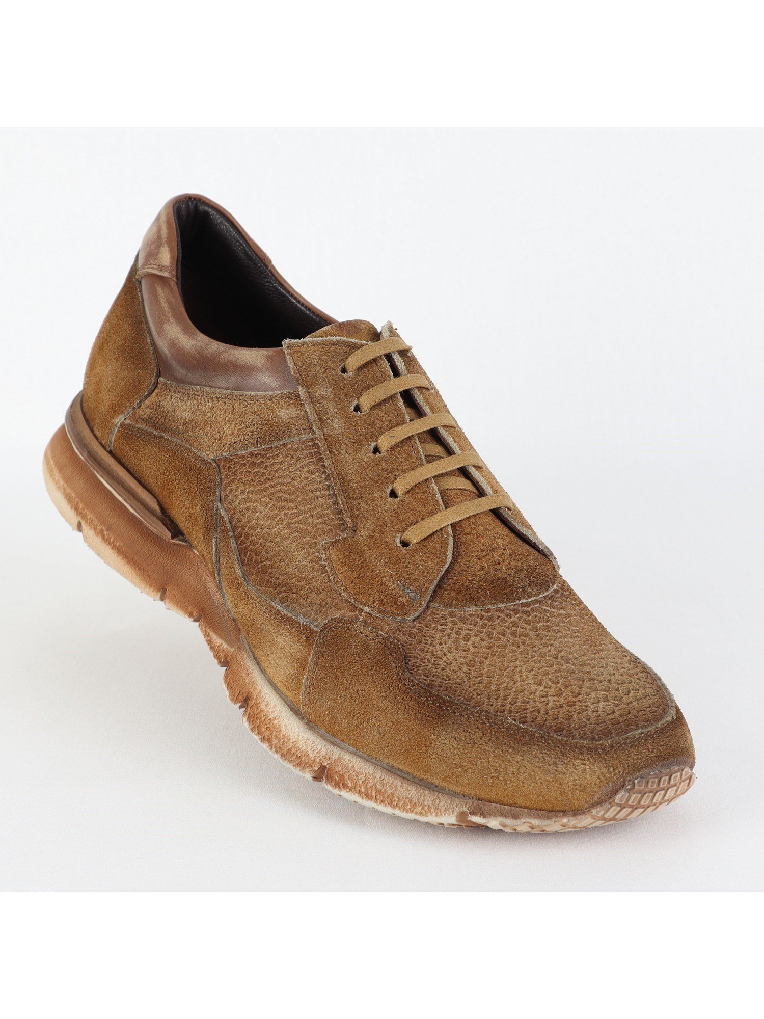 Brown Patterned Lace Up Suede Men’s Shoes Wholesale