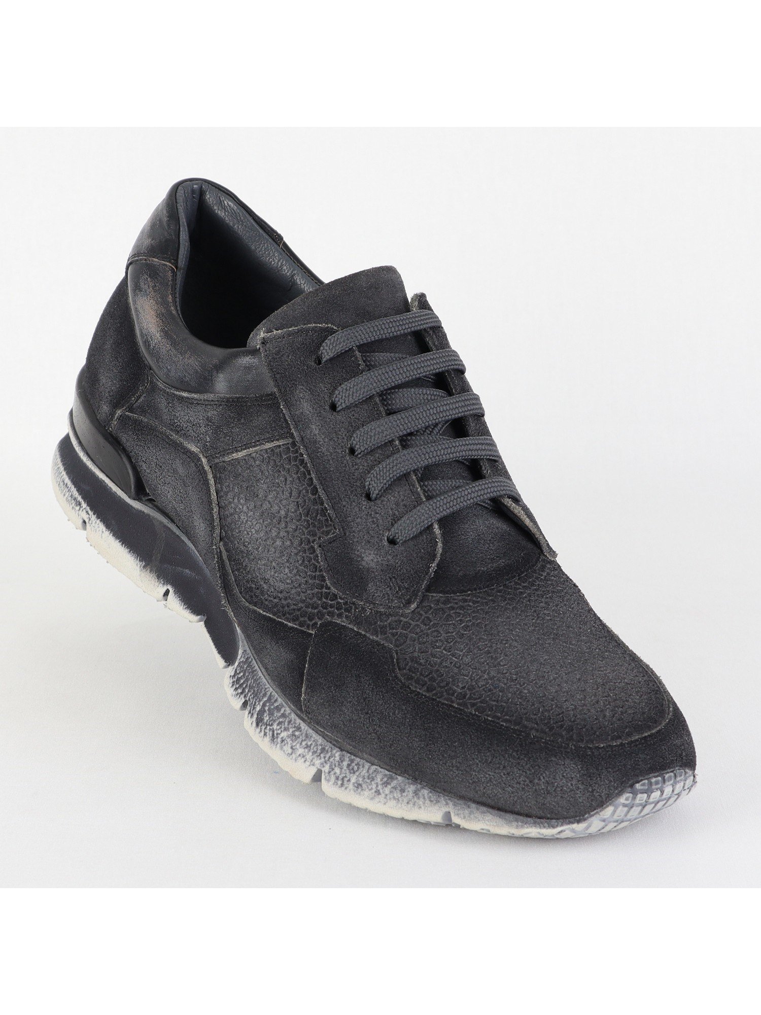 Grey Patterned Lace Up Suede Men’s Shoes Wholesale