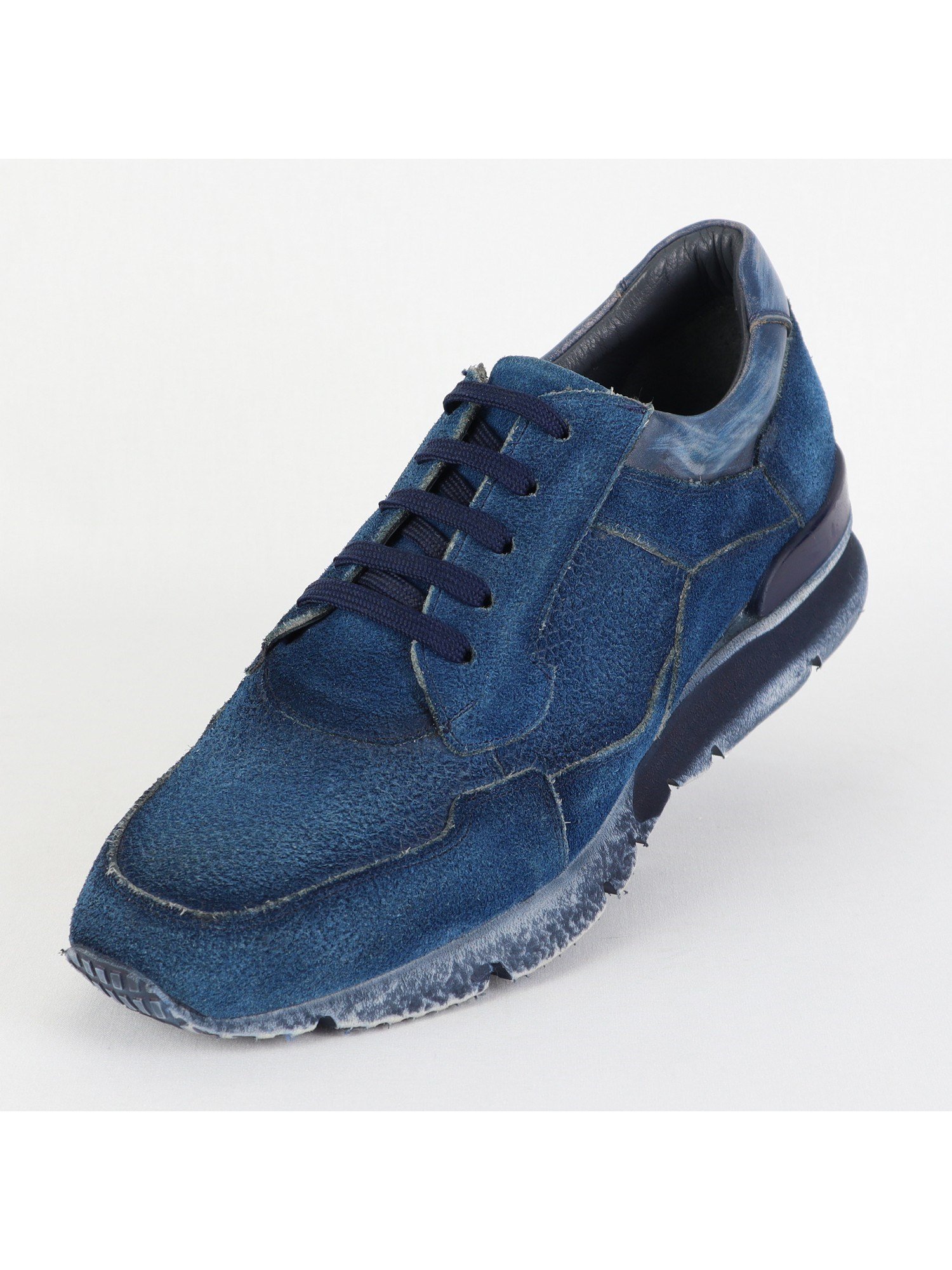 Navy Patterned Lace Up Suede Men’s Shoes Wholesale