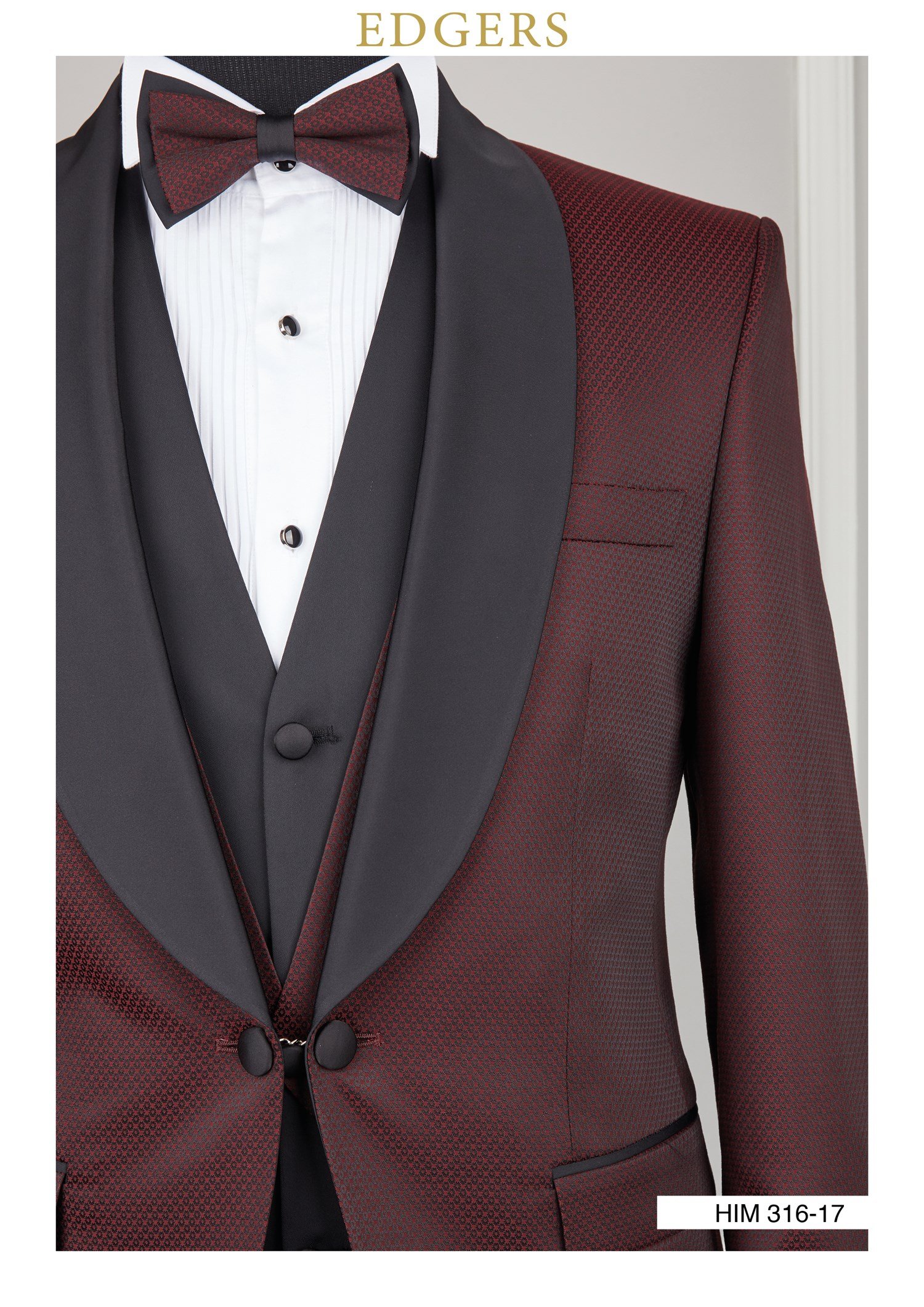 Black Maroon Shawl Collar Wedding Suit Wholesale