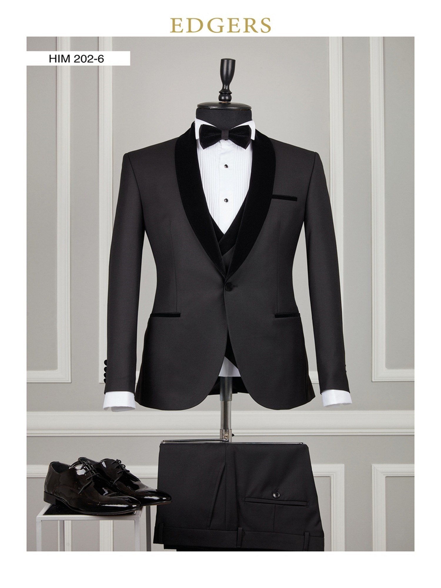 Black Velvet Collar Vest Wedding Suit Wholesale